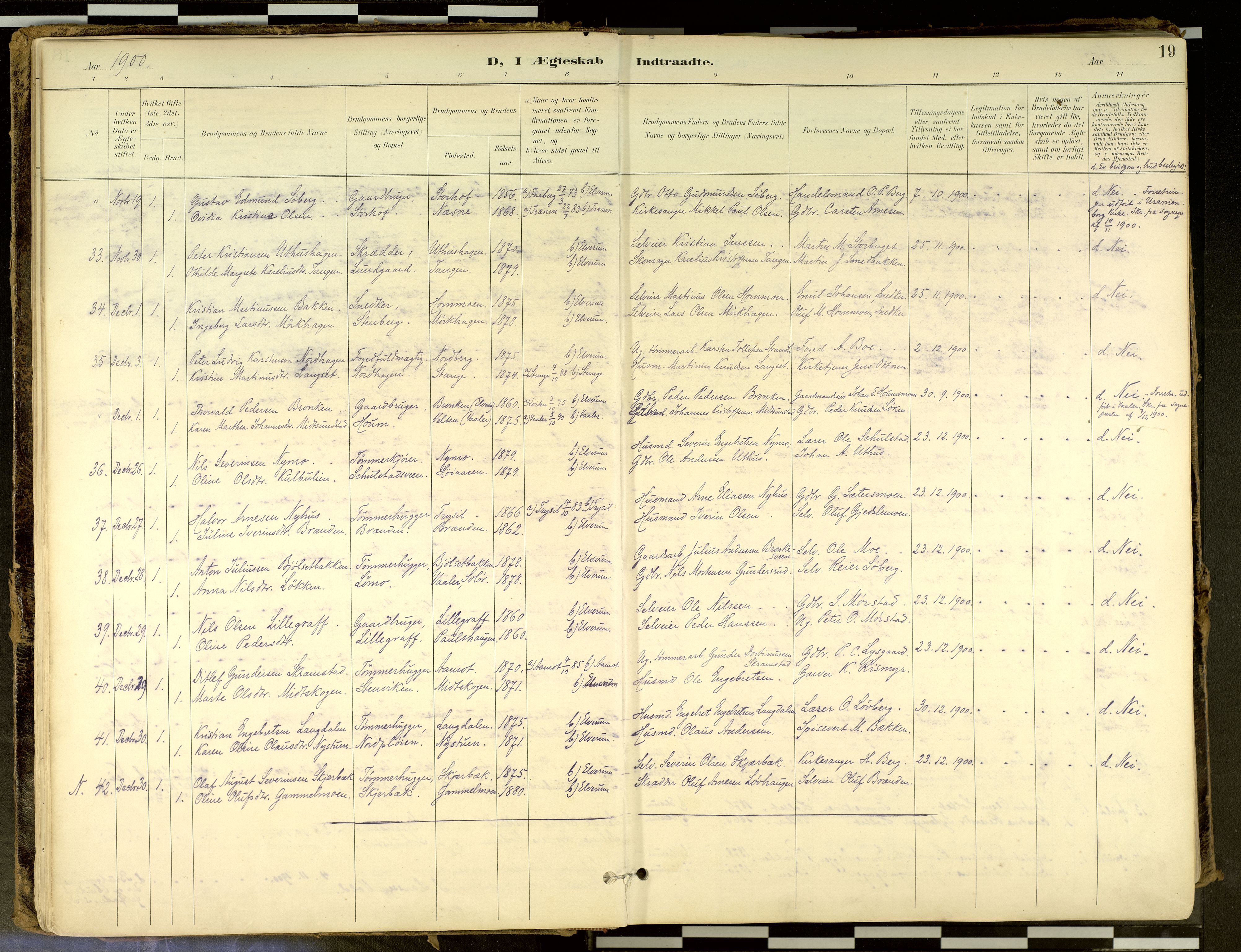 Elverum prestekontor, SAH/PREST-044/H/Ha/Haa/L0018: Ministerialbok nr. 18, 1894-1914, s. 19