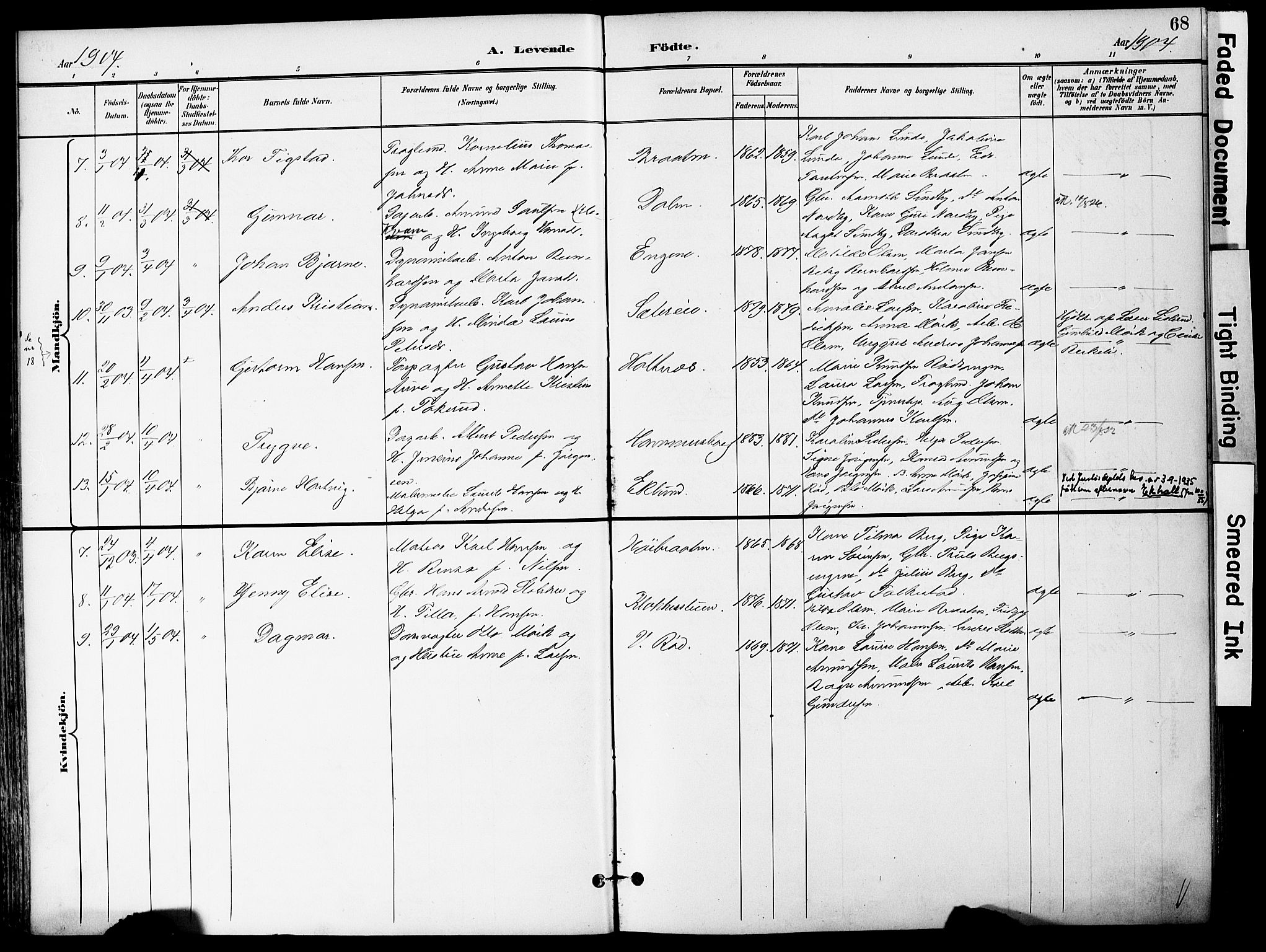 Hurum kirkebøker, AV/SAKO-A-229/F/Fa/L0015: Ministerialbok nr. 15, 1896-1908, s. 68