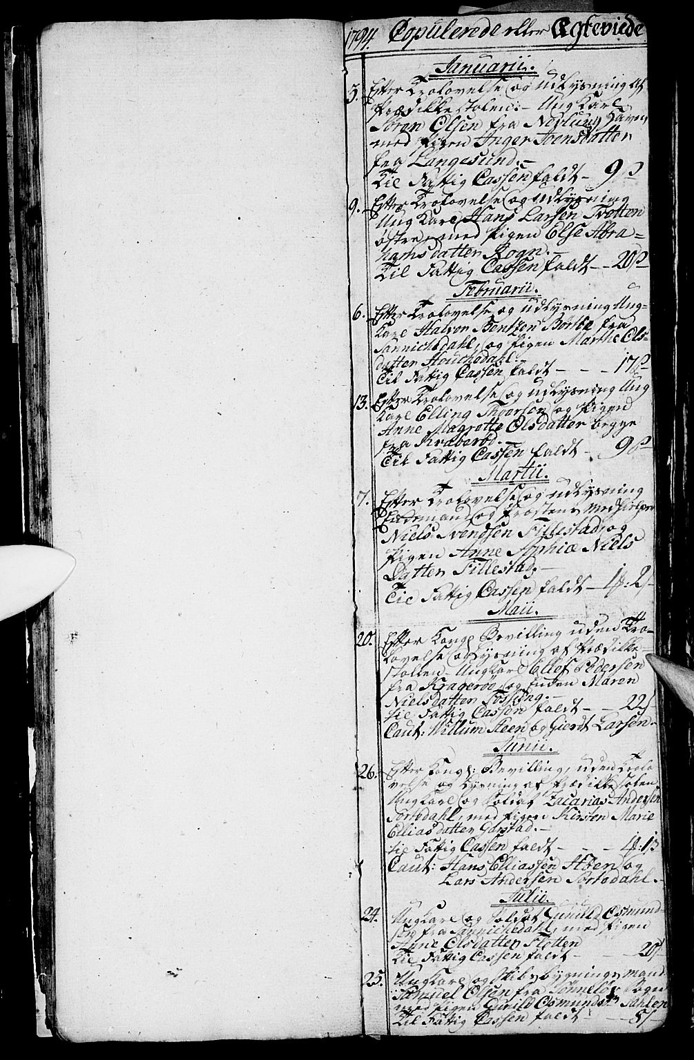 Bamble kirkebøker, AV/SAKO-A-253/G/Ga/L0002: Klokkerbok nr. I 2, 1794-1800