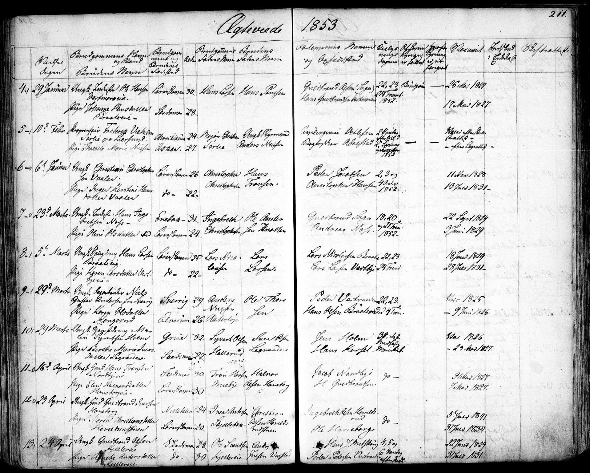 Skedsmo prestekontor Kirkebøker, AV/SAO-A-10033a/F/Fa/L0009: Ministerialbok nr. I 9, 1830-1853, s. 211