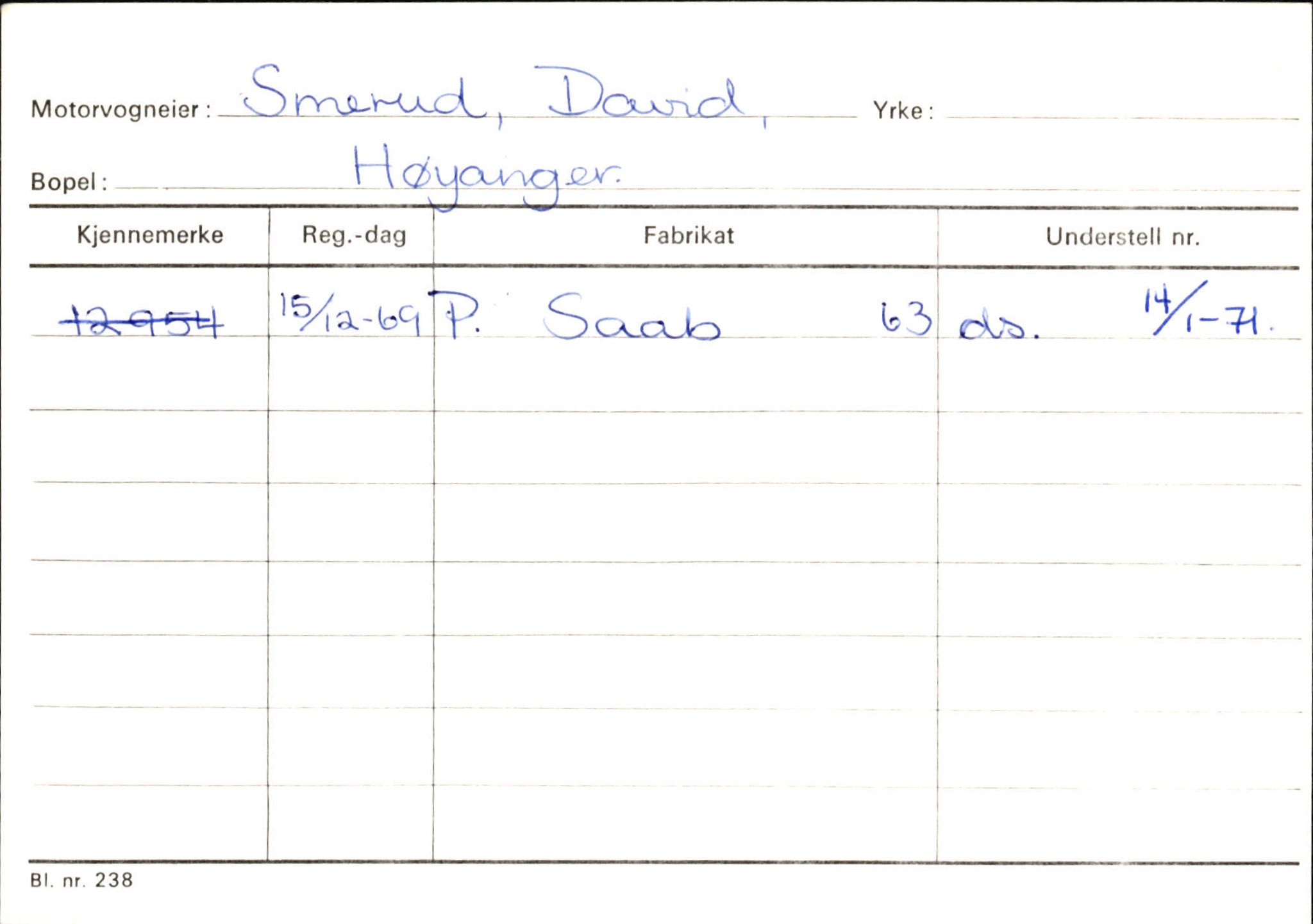 Statens vegvesen, Sogn og Fjordane vegkontor, SAB/A-5301/4/F/L0131: Eigarregister Høyanger P-Å. Stryn S-Å, 1945-1975, s. 275