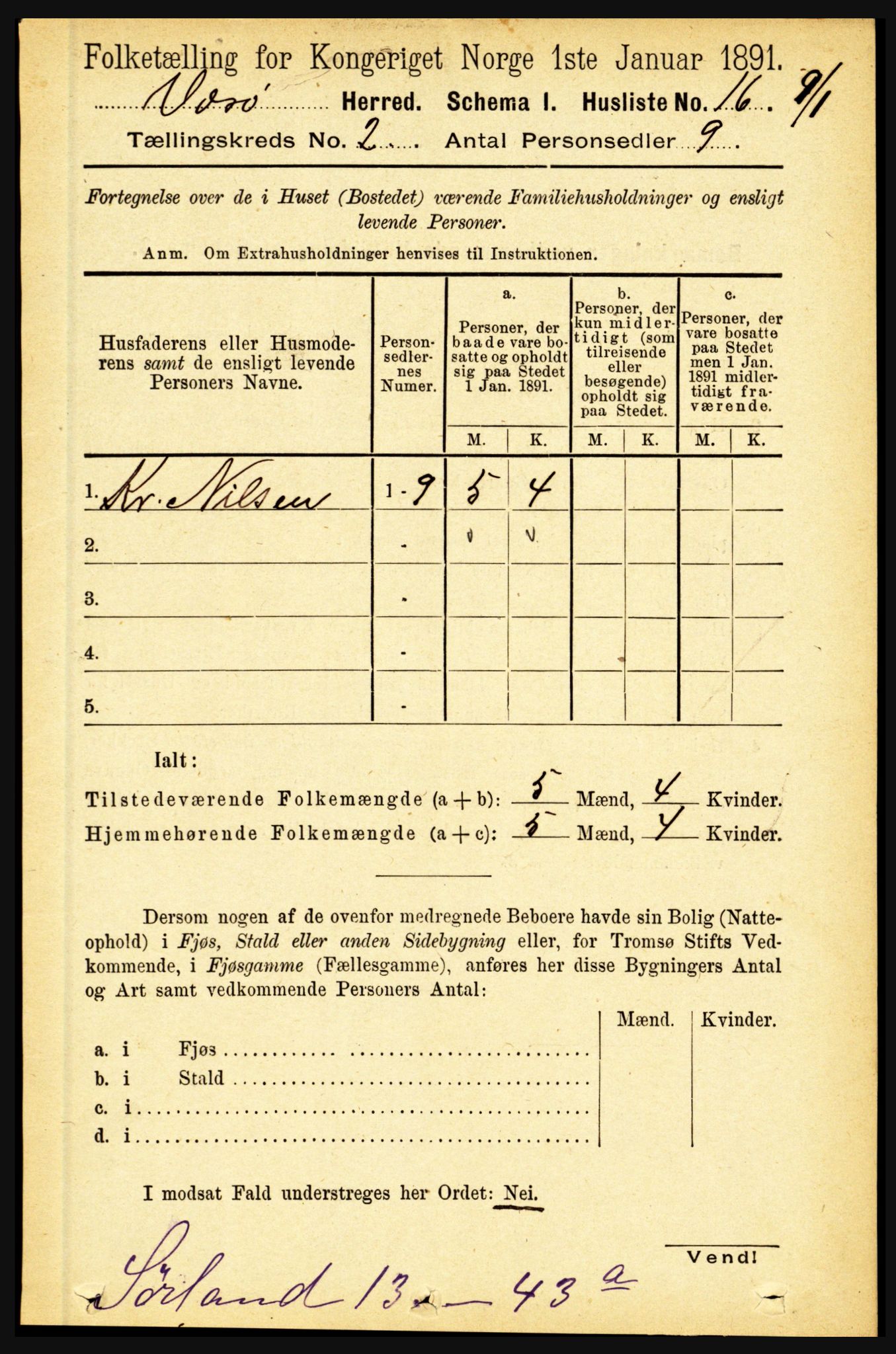 RA, Folketelling 1891 for 1857 Værøy herred, 1891, s. 275