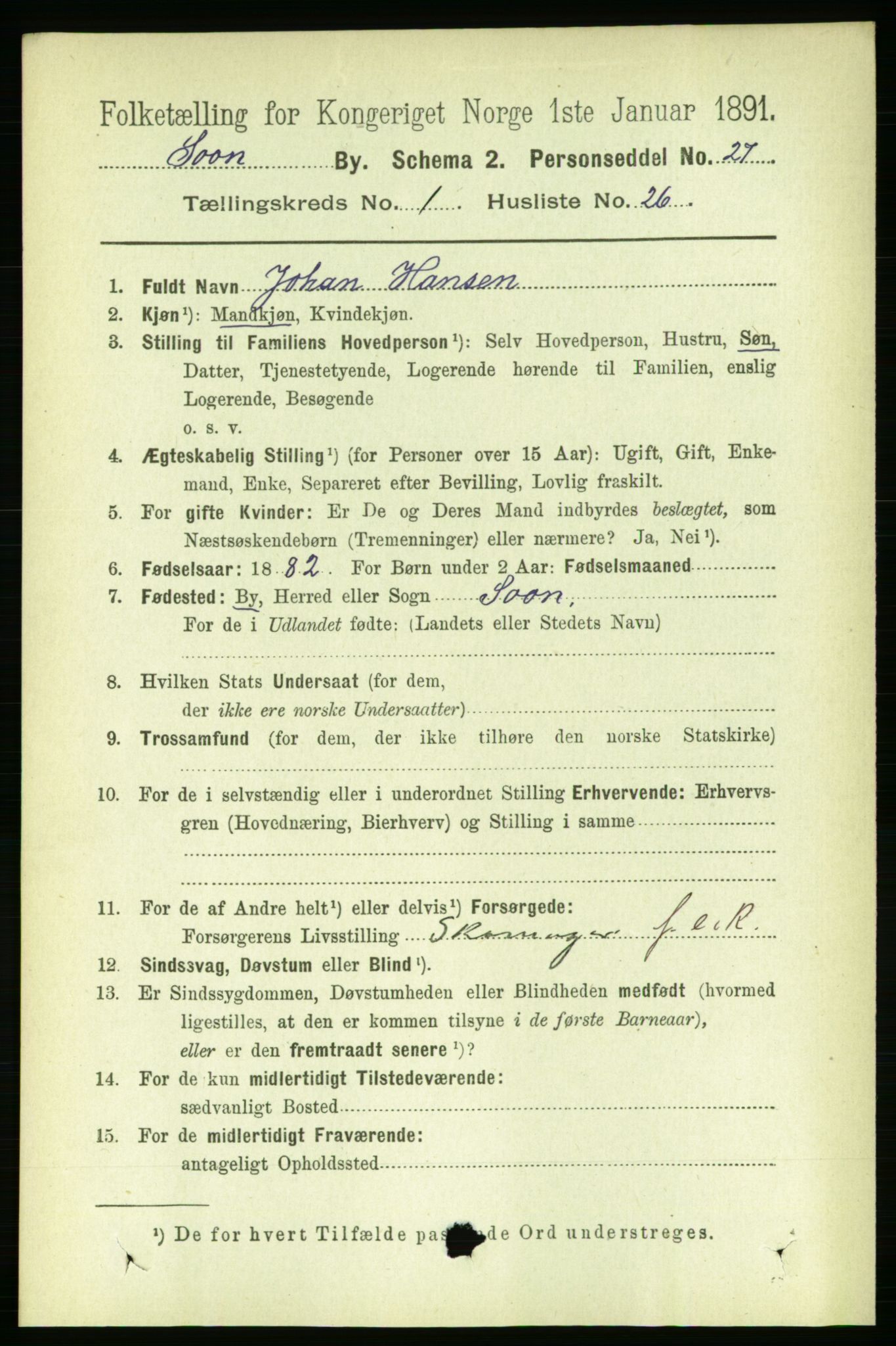 RA, Folketelling 1891 for 0201 Son ladested, 1891, s. 242