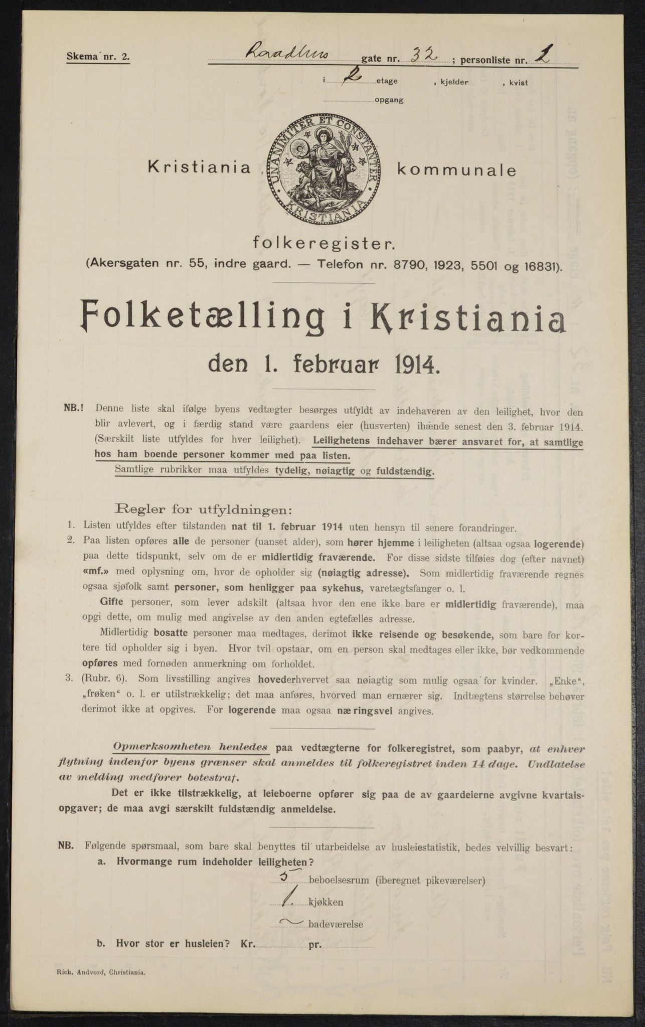 OBA, Kommunal folketelling 1.2.1914 for Kristiania, 1914, s. 86261