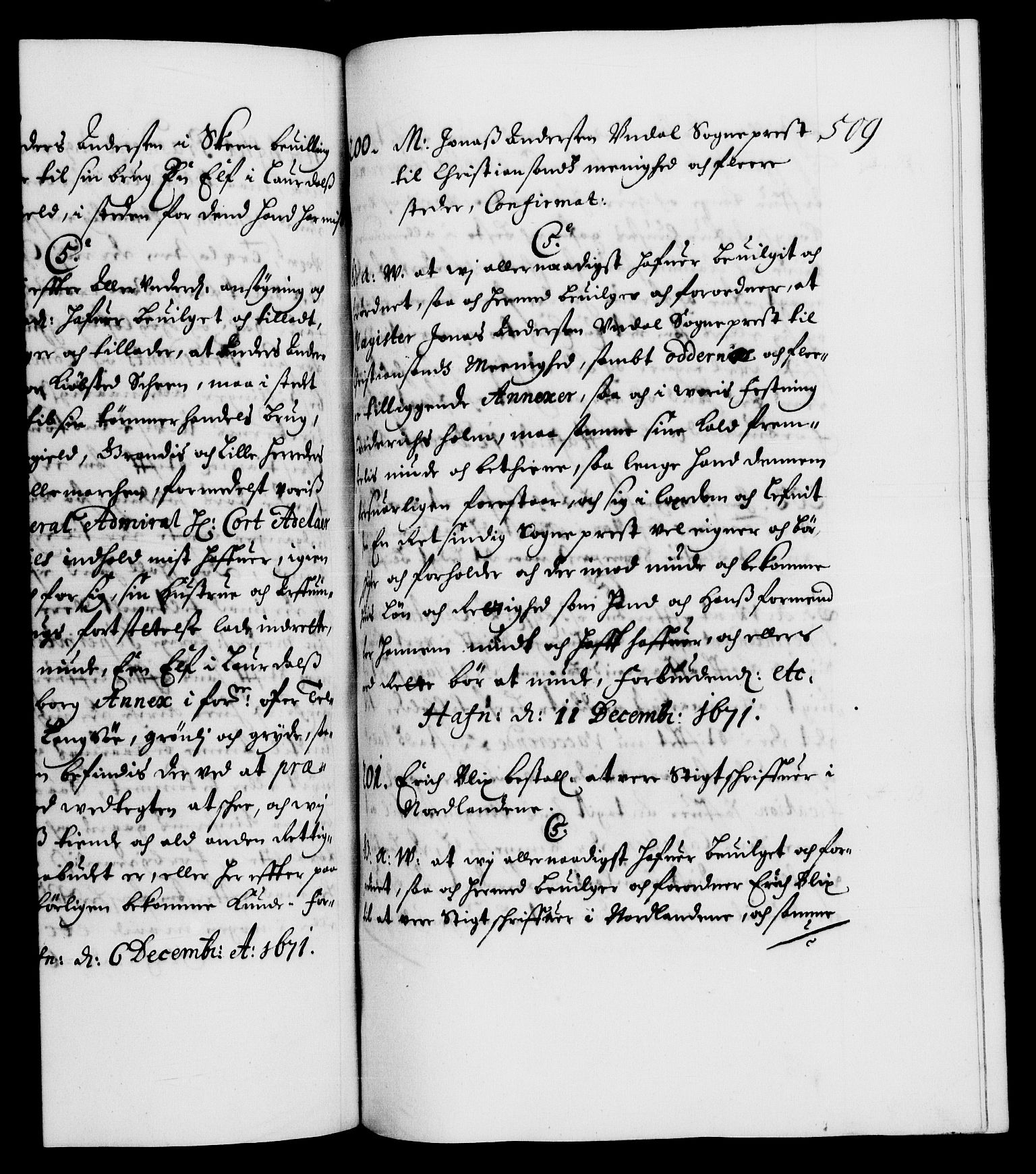 Danske Kanselli 1572-1799, RA/EA-3023/F/Fc/Fca/Fcaa/L0011: Norske registre (mikrofilm), 1670-1673, s. 509a