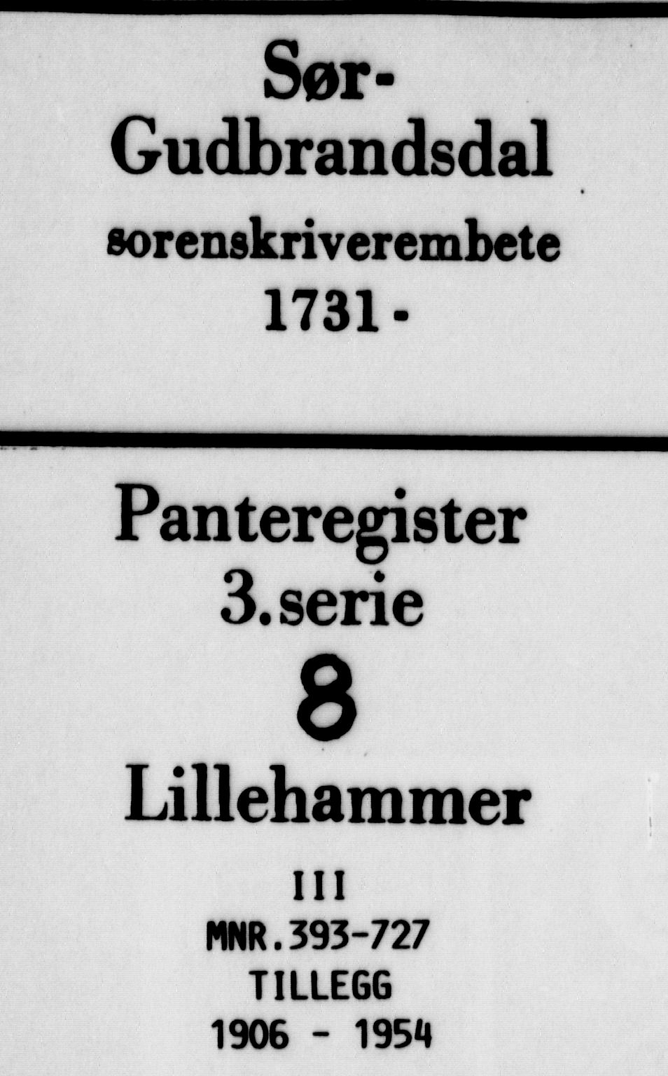 Sør-Gudbrandsdal tingrett, SAH/TING-004/H/Ha/Haf/L0008: Panteregister nr. 3.8, 1906-1954