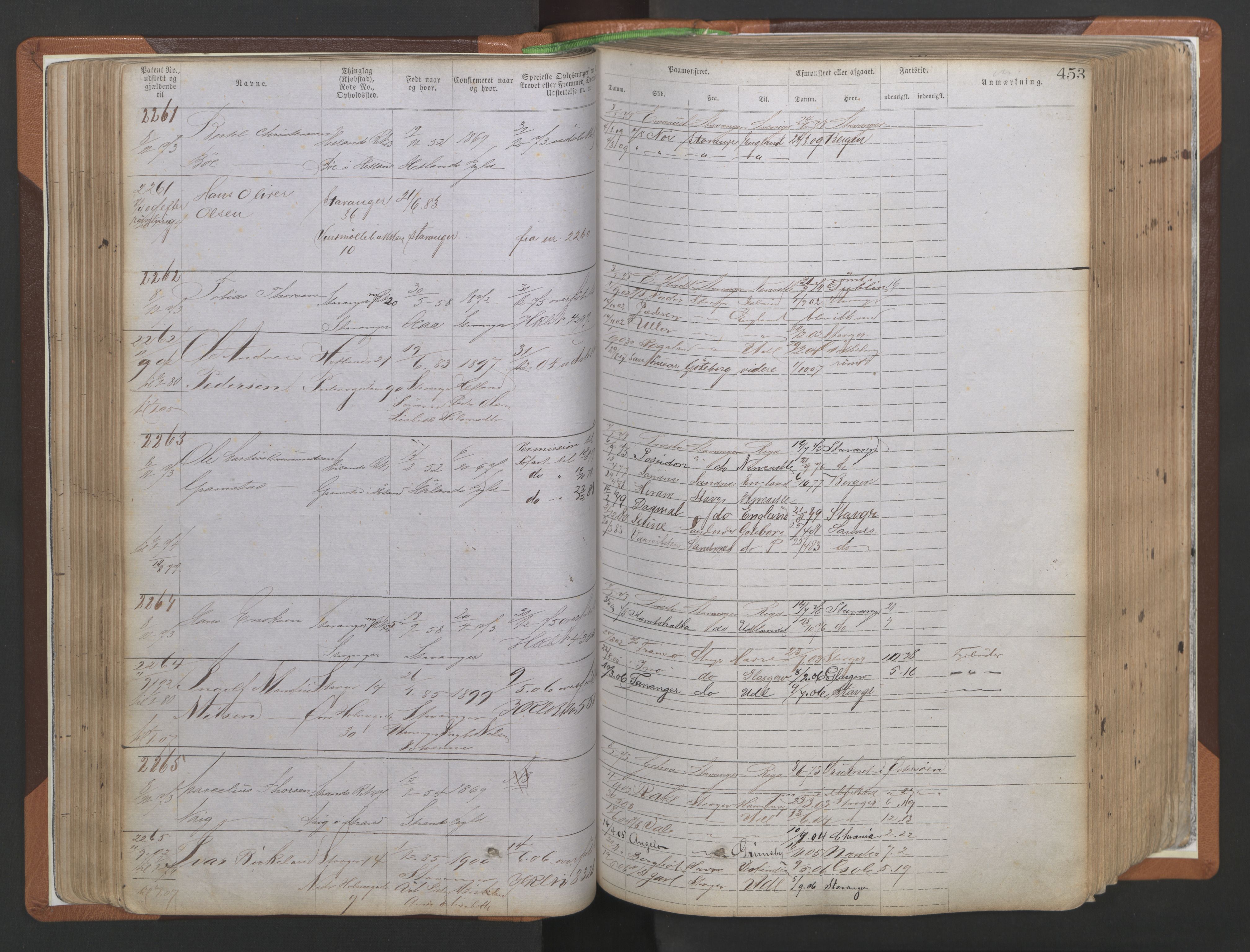 Stavanger sjømannskontor, AV/SAST-A-102006/F/Ff/L0009: Annotasjonsrulle, patentnr. 1805-3605 (dublett), 1872-1900, s. 96