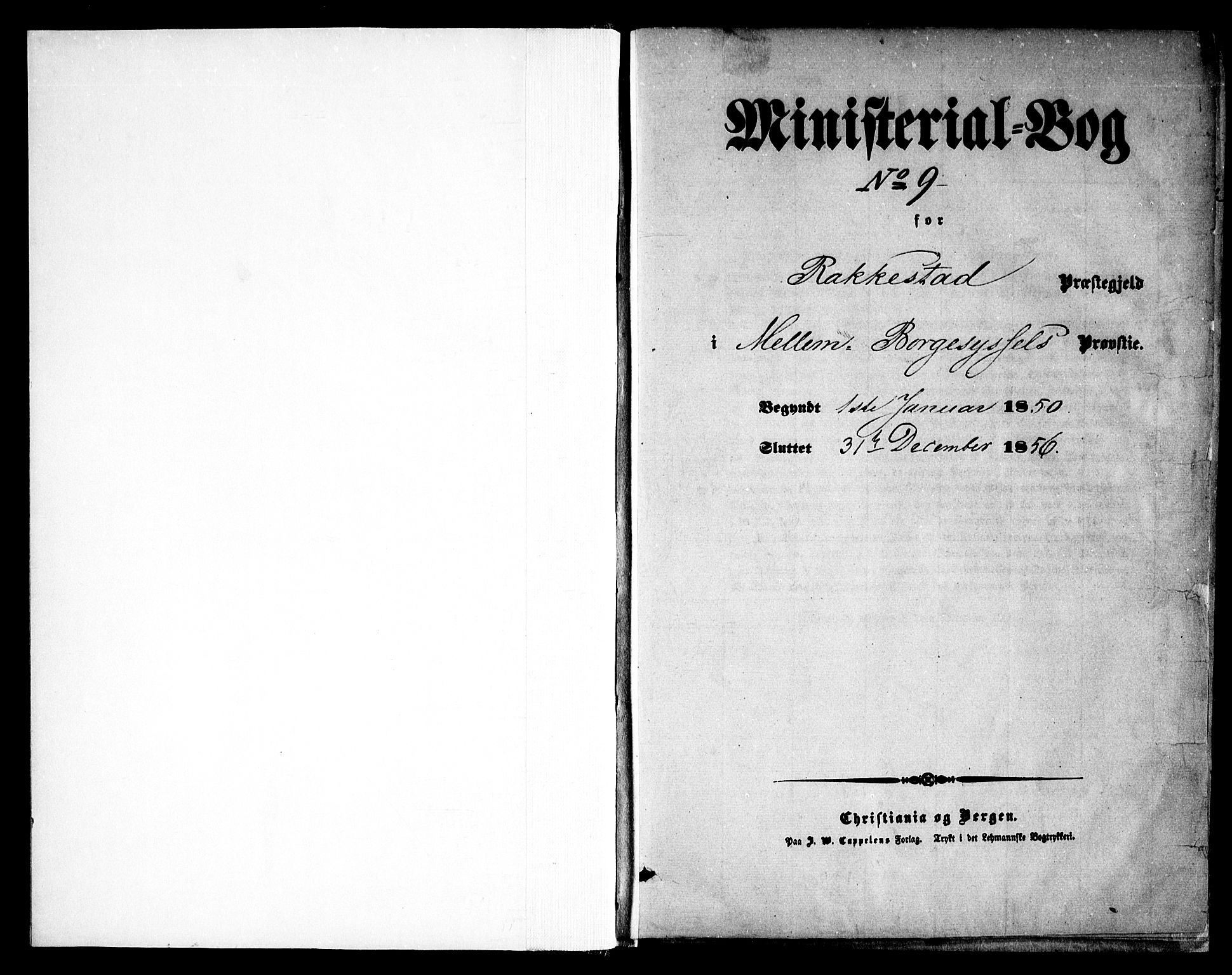 Rakkestad prestekontor Kirkebøker, SAO/A-2008/F/Fa/L0009: Ministerialbok nr. I 9, 1850-1856