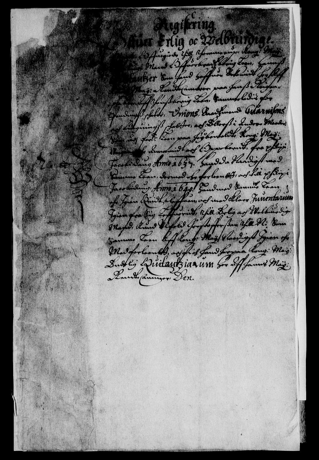 Rentekammeret inntil 1814, Reviderte regnskaper, Lensregnskaper, AV/RA-EA-5023/R/Rb/Rbo/L0020: Tønsberg len, 1639-1641