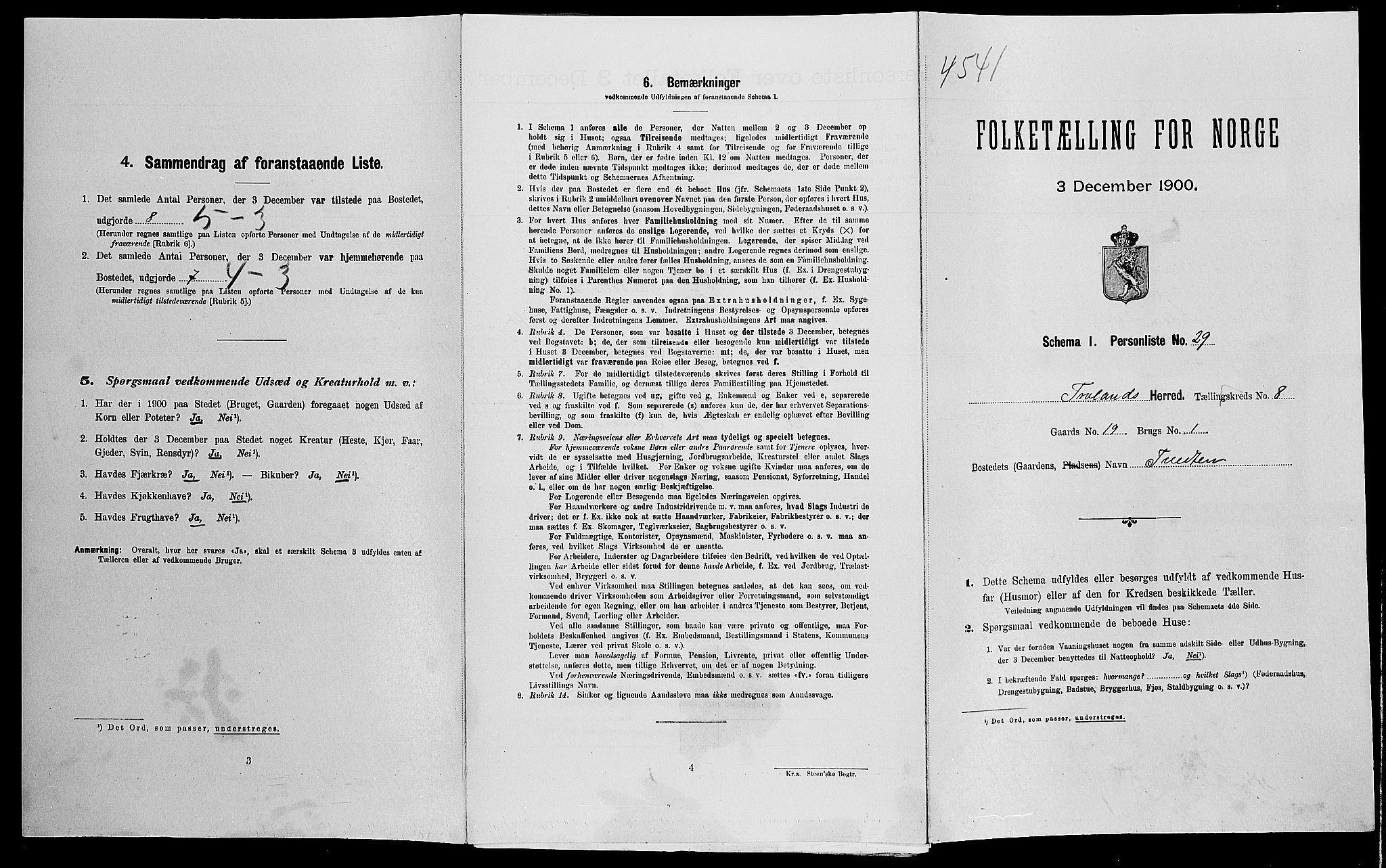 SAK, Folketelling 1900 for 0919 Froland herred, 1900, s. 614