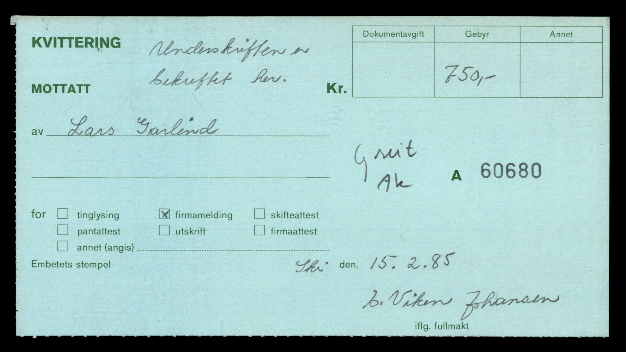 Indre Follo tingrett, SAT/A-10086/K/Kb/Kbb/L0005: Enkeltmannsforetak og ANS, Gar - Hok, 1944-1990, s. 3