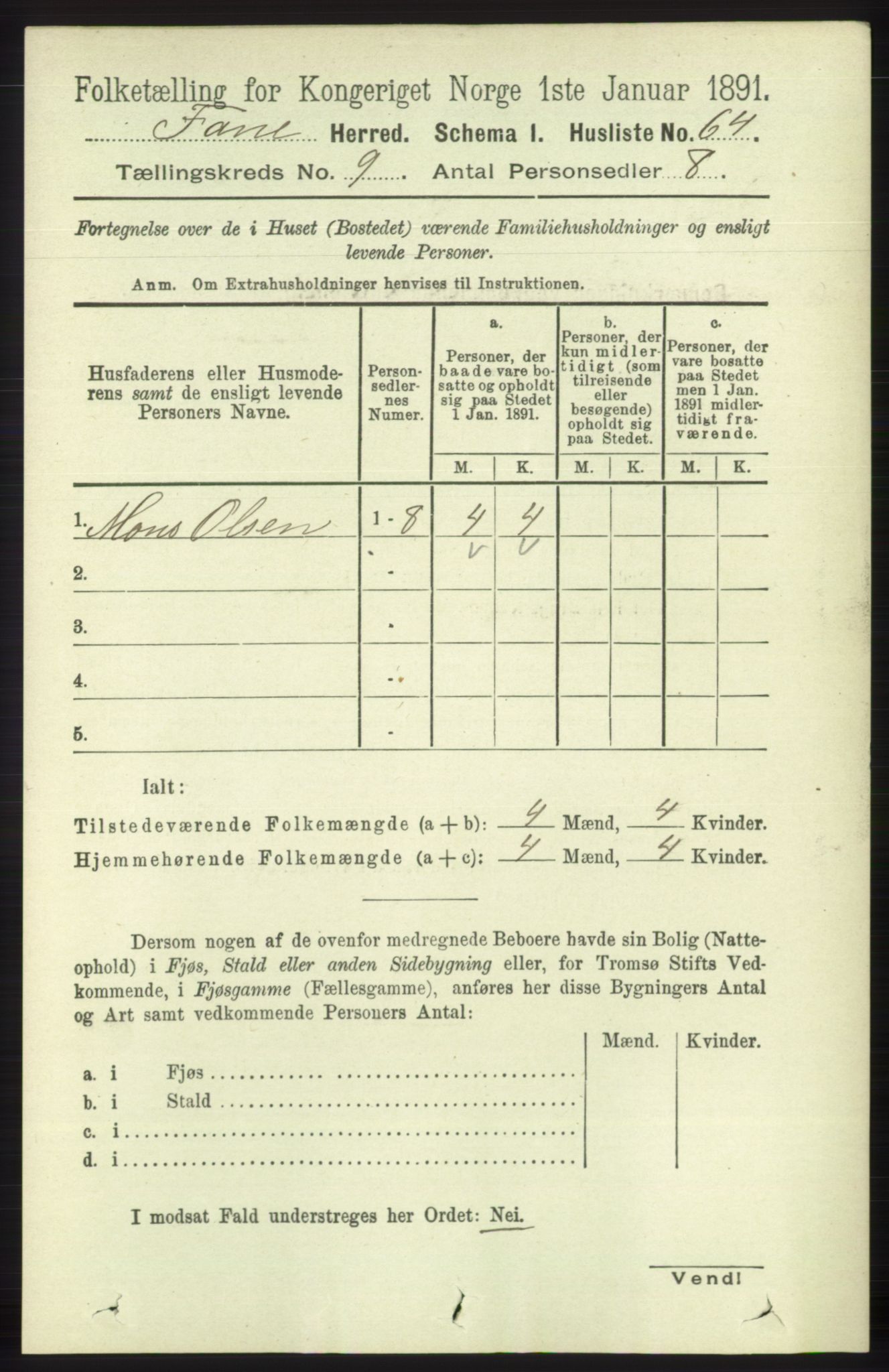 RA, Folketelling 1891 for 1249 Fana herred, 1891, s. 4816