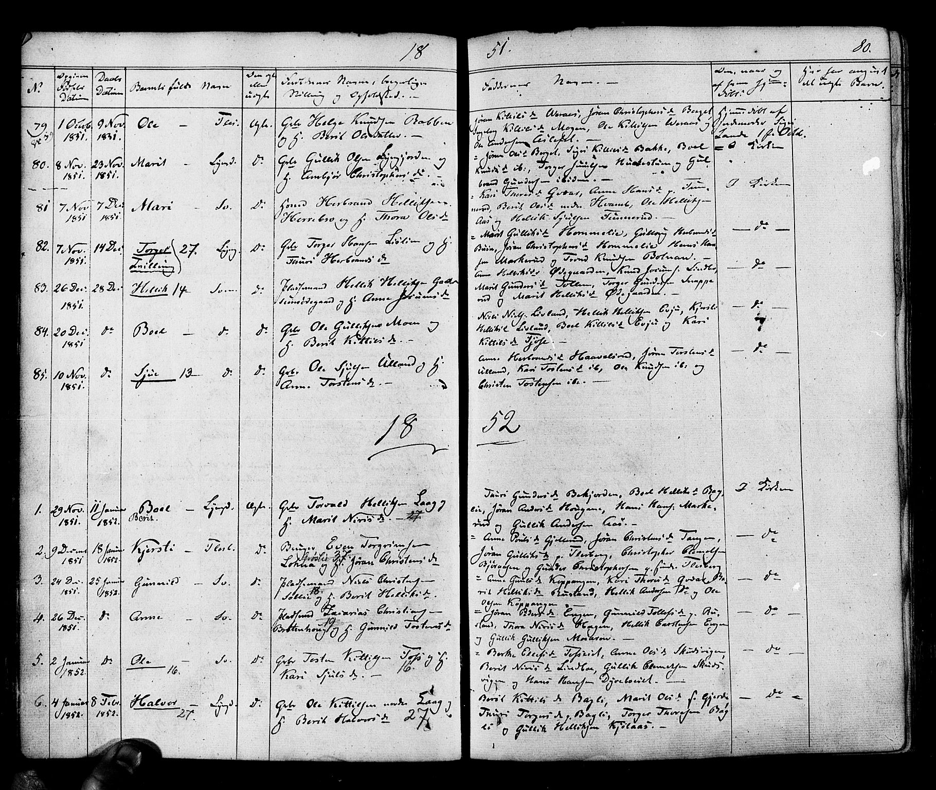 Flesberg kirkebøker, AV/SAKO-A-18/F/Fa/L0006: Ministerialbok nr. I 6, 1834-1860, s. 80