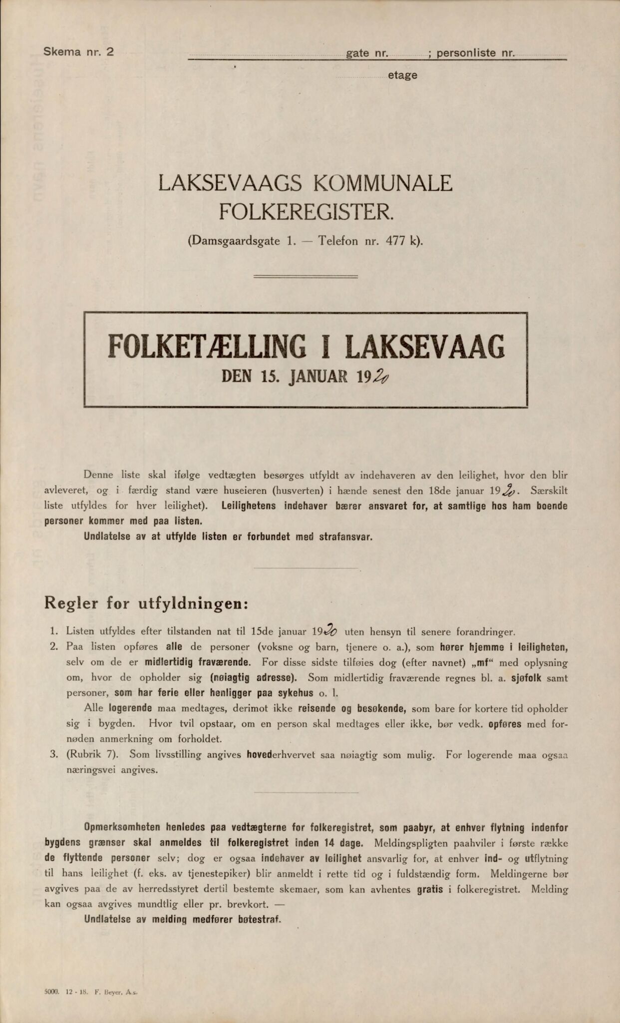 Laksevåg kommune. Folkeregisteret, BBA/A-1586/E/Ea/L0001: Folketellingskjema 1920, 1920, s. 1586