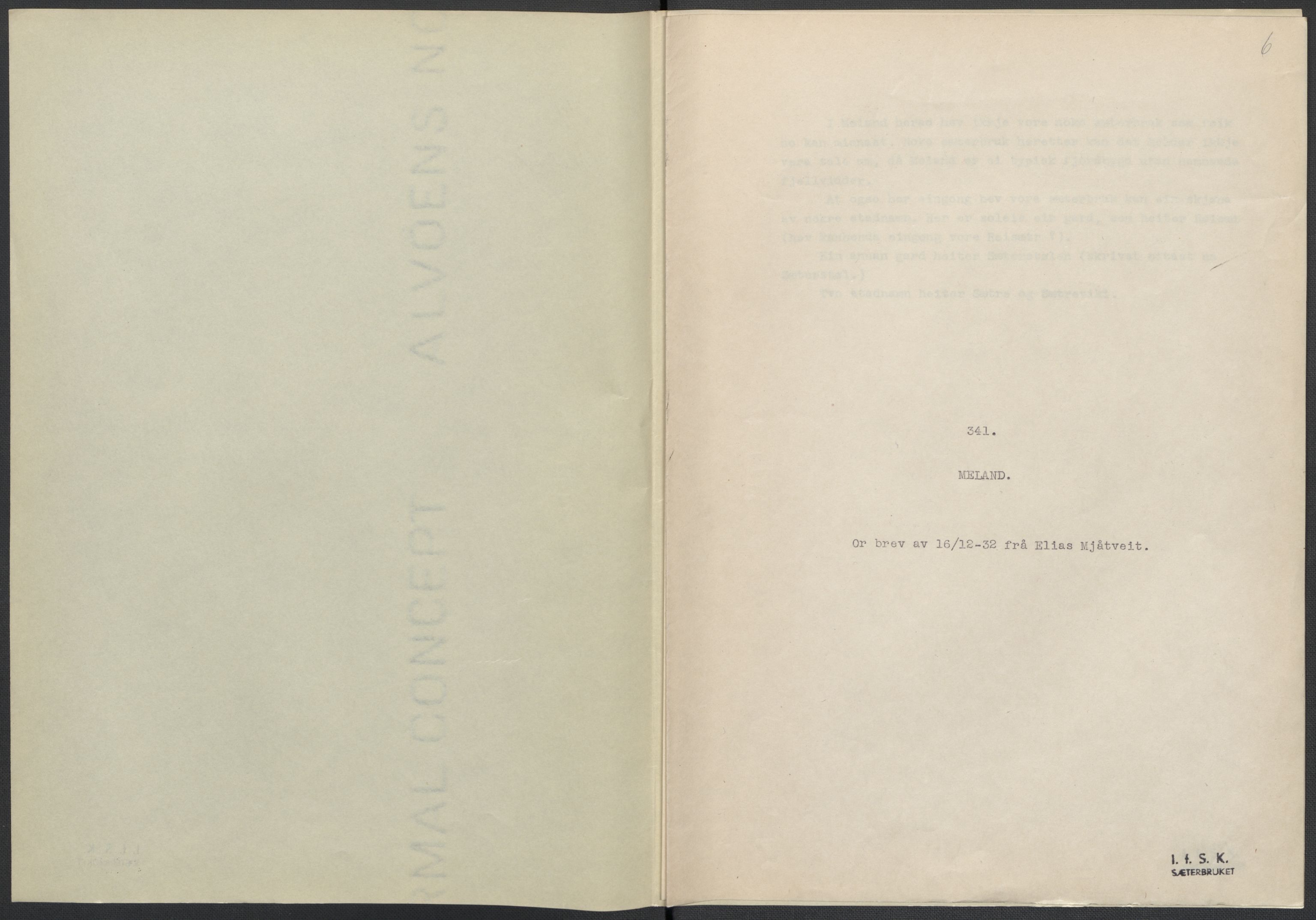 Instituttet for sammenlignende kulturforskning, RA/PA-0424/F/Fc/L0010/0002: Eske B10: / Hordaland (perm XXVI), 1932-1935, s. 6