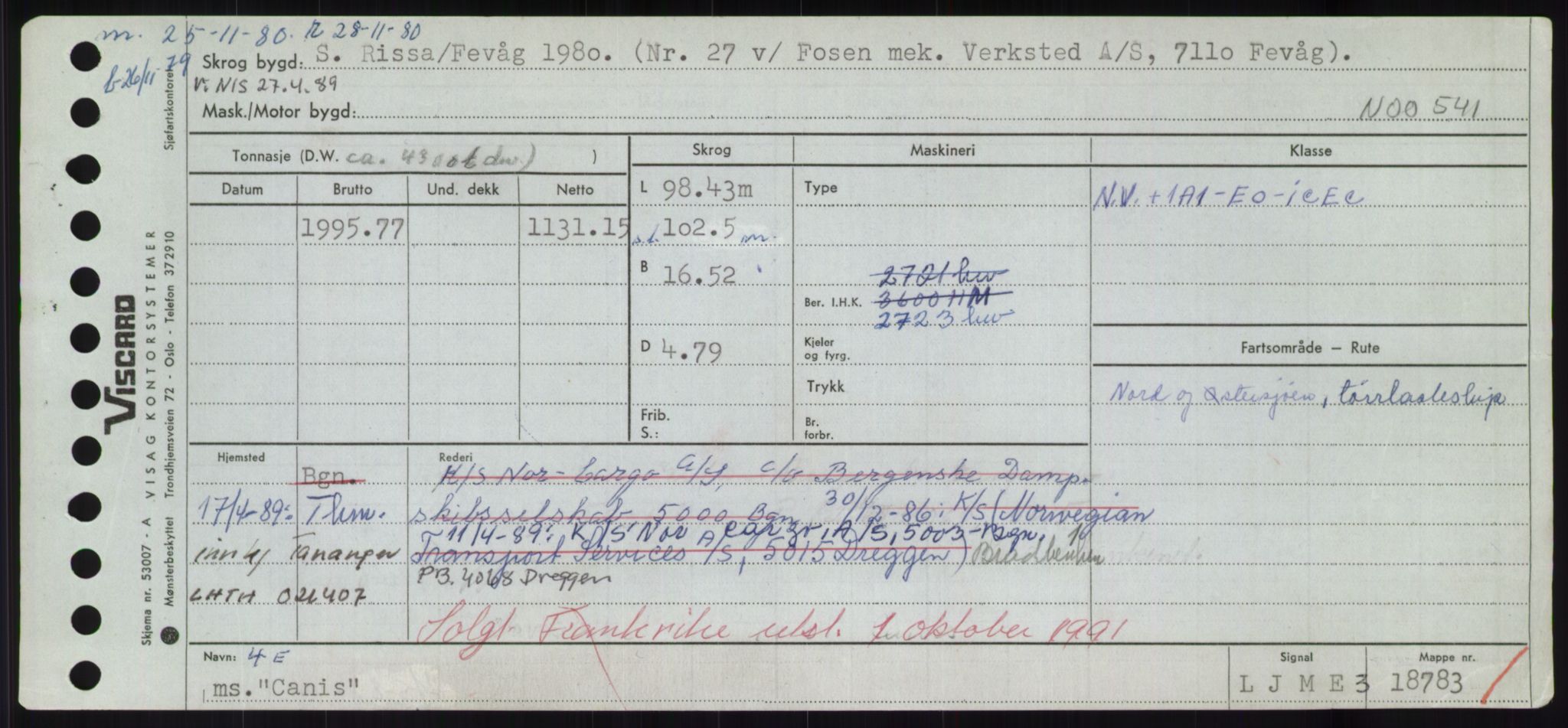 Sjøfartsdirektoratet med forløpere, Skipsmålingen, AV/RA-S-1627/H/Hd/L0008: Fartøy, C-D, s. 37