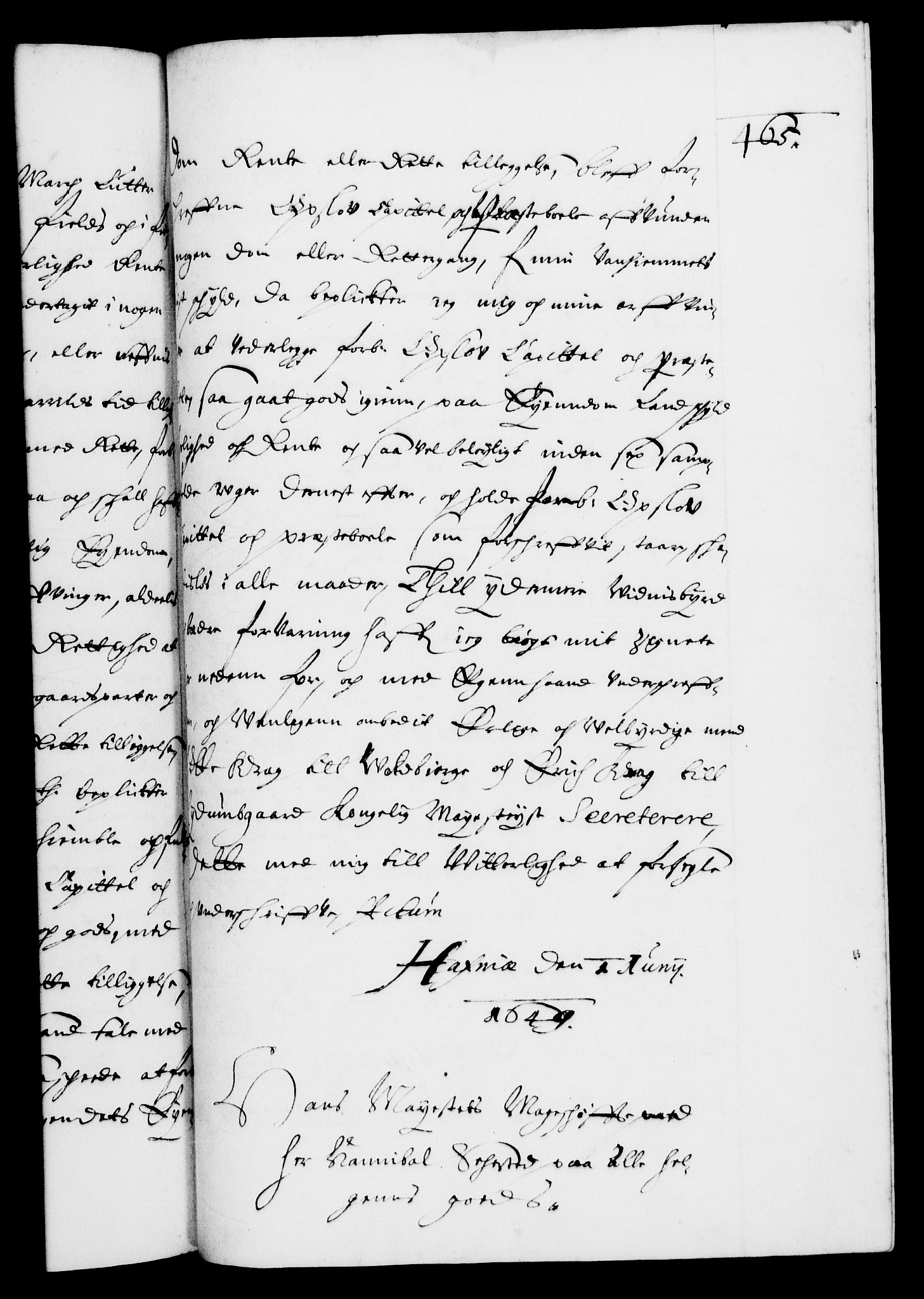 Danske Kanselli 1572-1799, RA/EA-3023/F/Fc/Fca/Fcaa/L0007: Norske registre (mikrofilm), 1648-1650, s. 464b