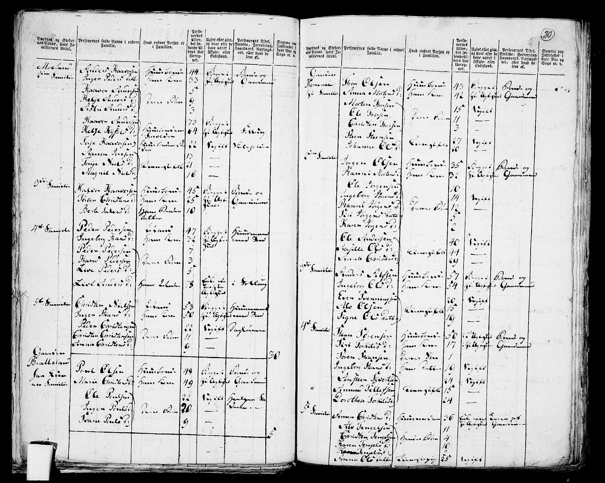 RA, Folketelling 1801 for 0901P Risør prestegjeld, 1801, s. 29b-30a
