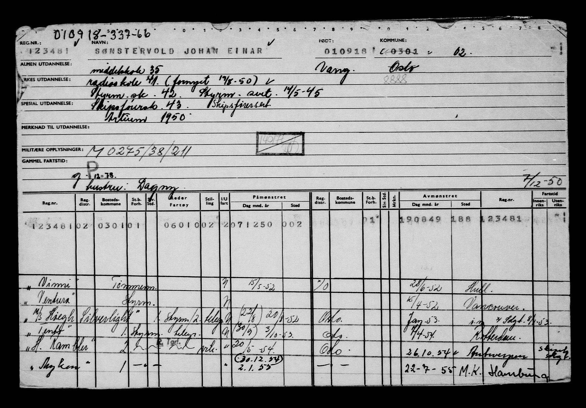 Direktoratet for sjømenn, AV/RA-S-3545/G/Gb/L0162: Hovedkort, 1918, s. 29