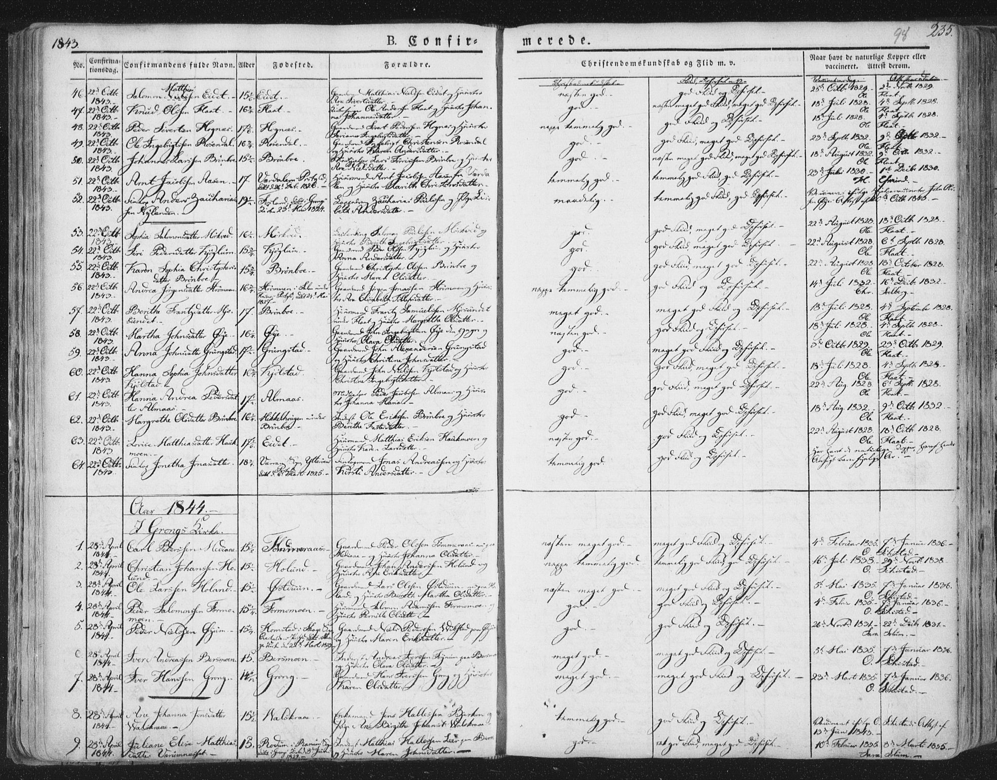 Ministerialprotokoller, klokkerbøker og fødselsregistre - Nord-Trøndelag, AV/SAT-A-1458/758/L0513: Ministerialbok nr. 758A02 /1, 1839-1868, s. 98