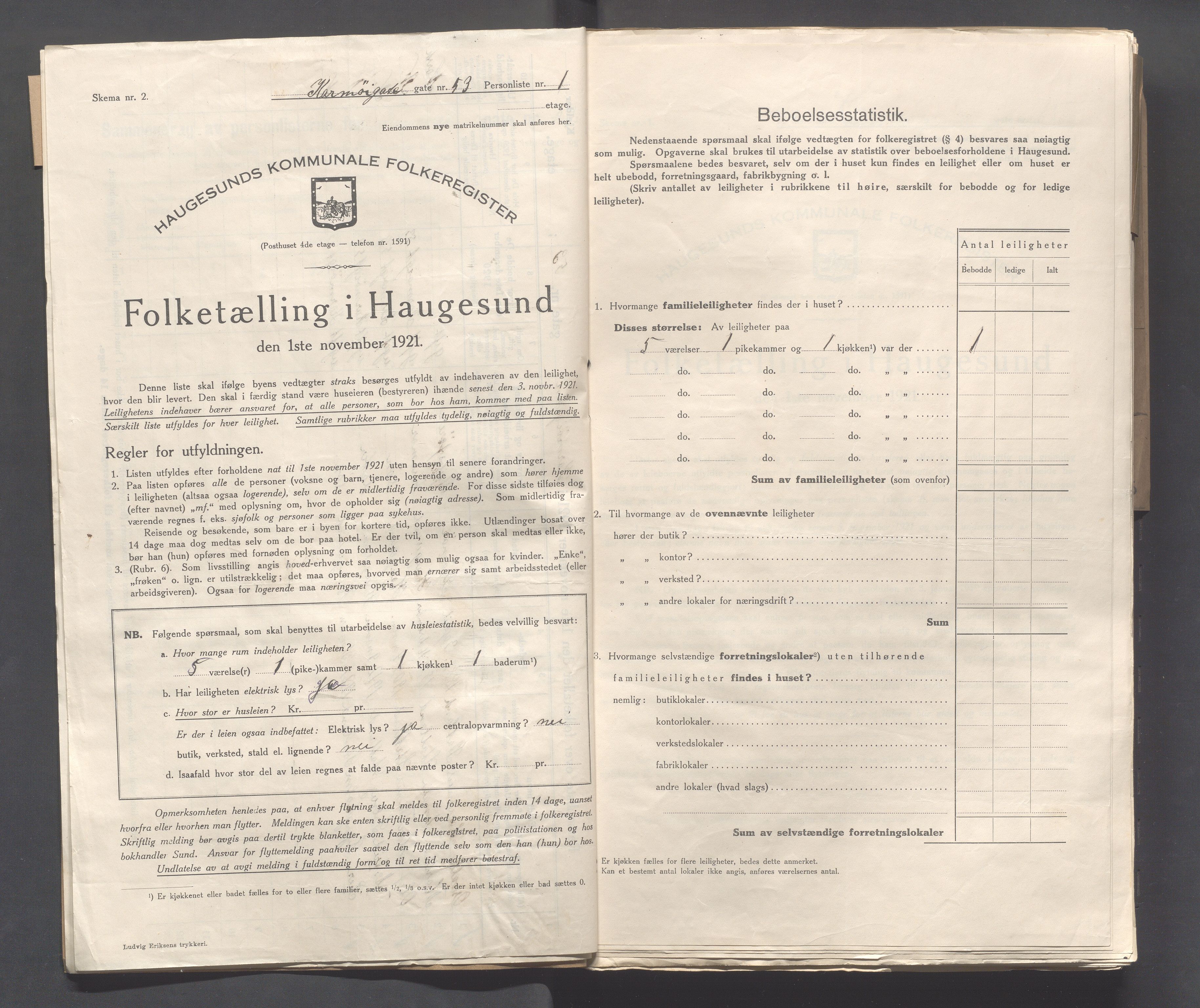 IKAR, Kommunal folketelling 1.11.1921 for Haugesund, 1921, s. 2634