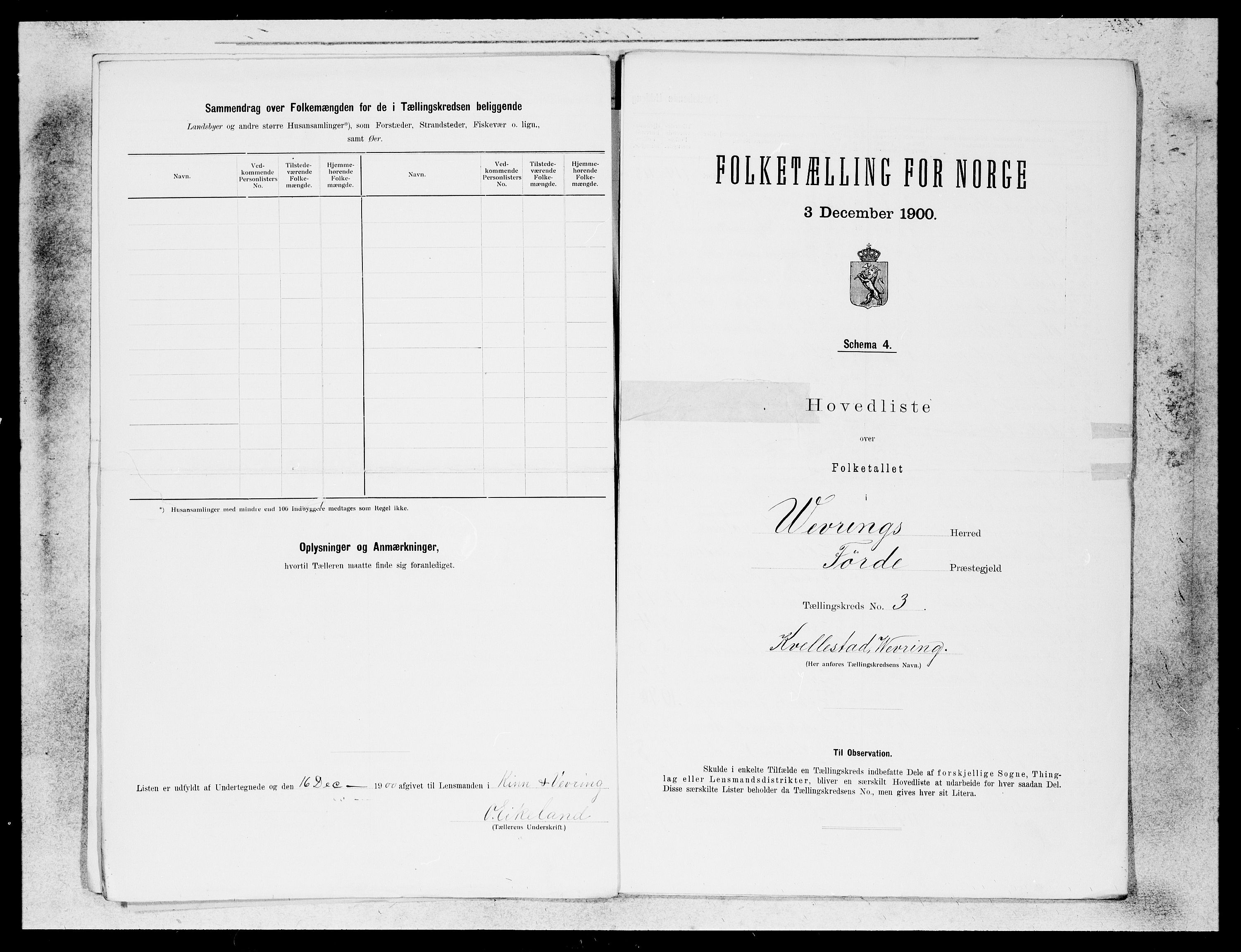 SAB, Folketelling 1900 for 1434 Vevring herred, 1900, s. 5