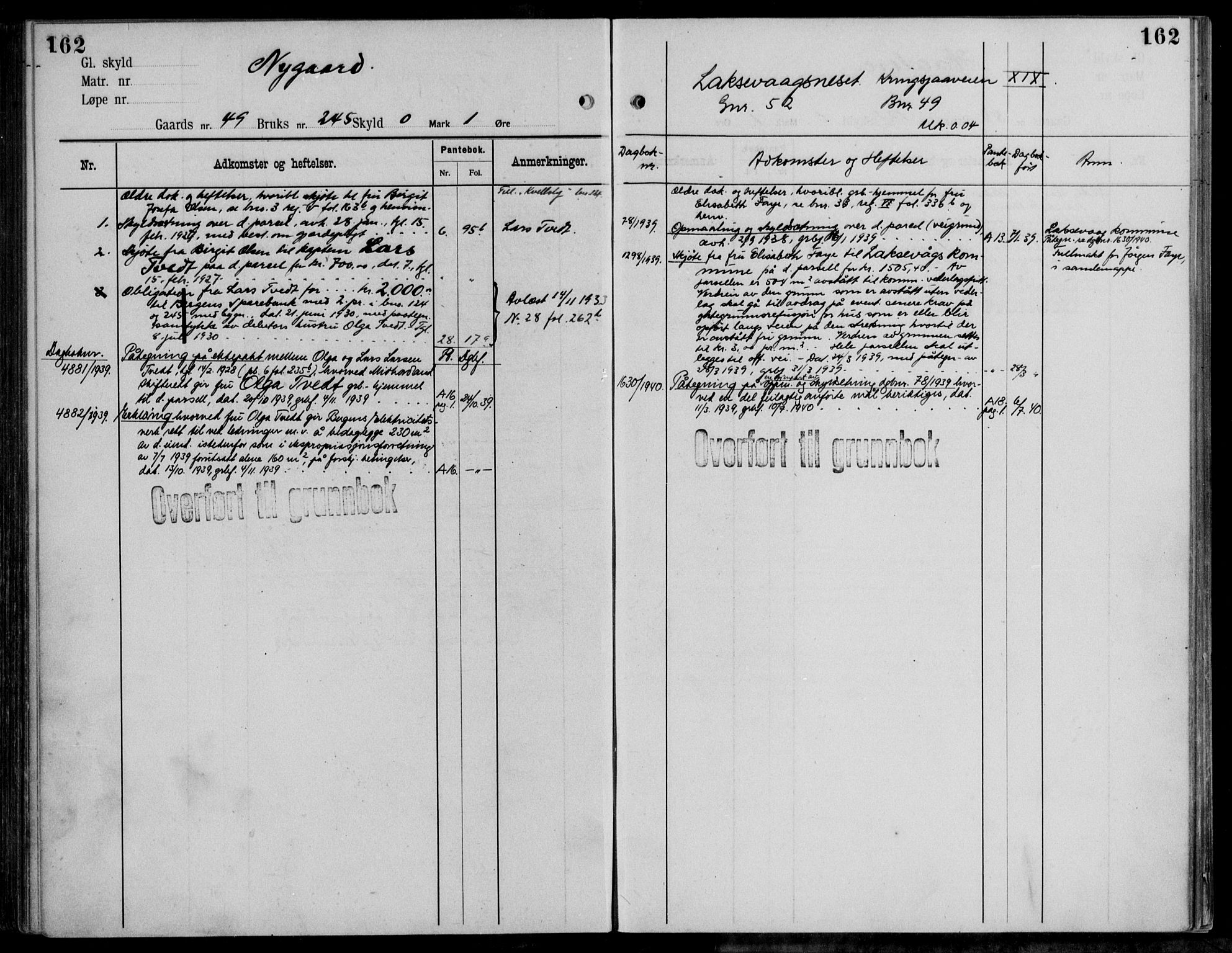 Midhordland sorenskriveri, AV/SAB-A-3001/1/G/Ga/Gab/L0111: Panteregister nr. II.A.b.111, s. 162