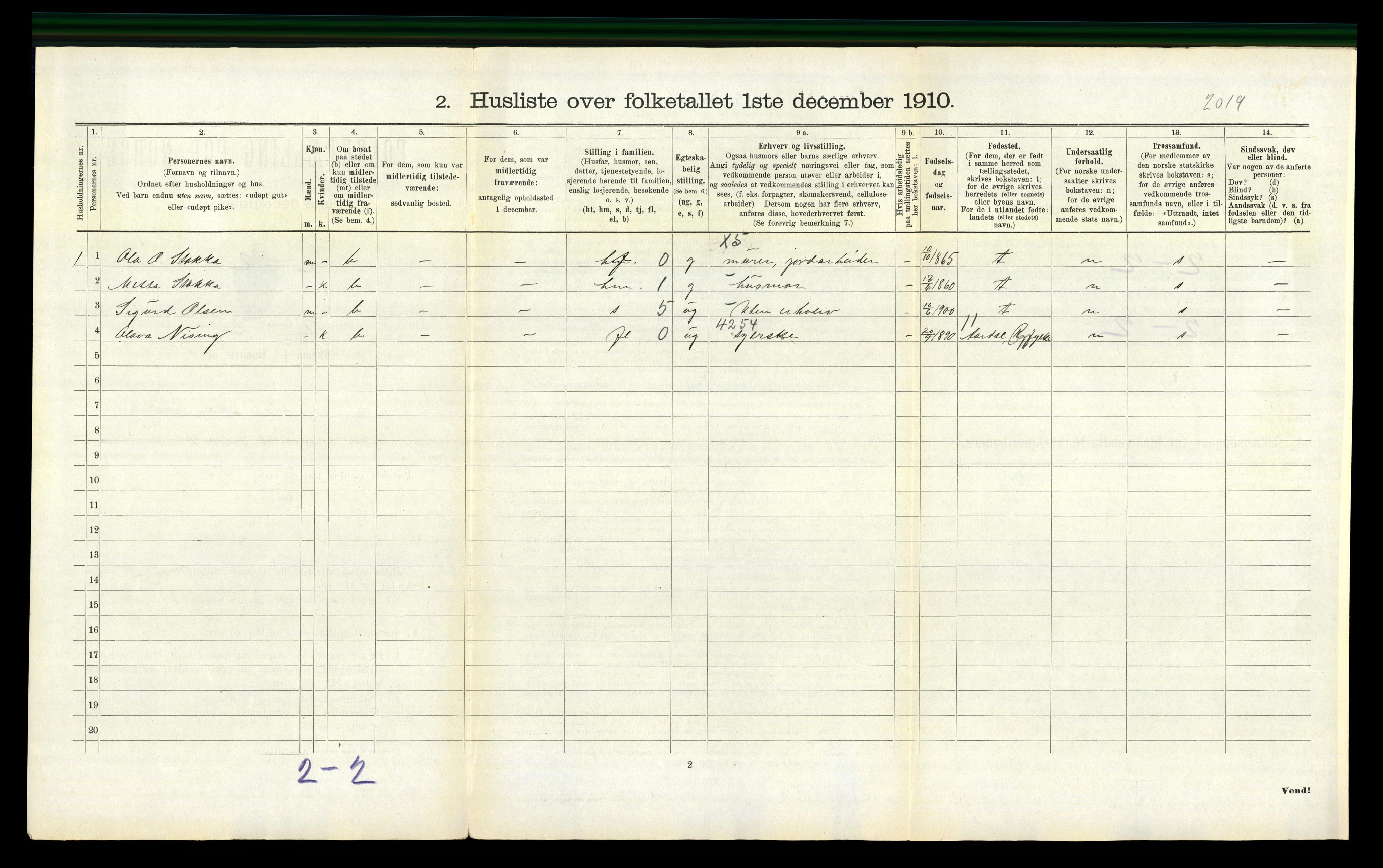 RA, Folketelling 1910 for 1155 Vats herred, 1910, s. 387