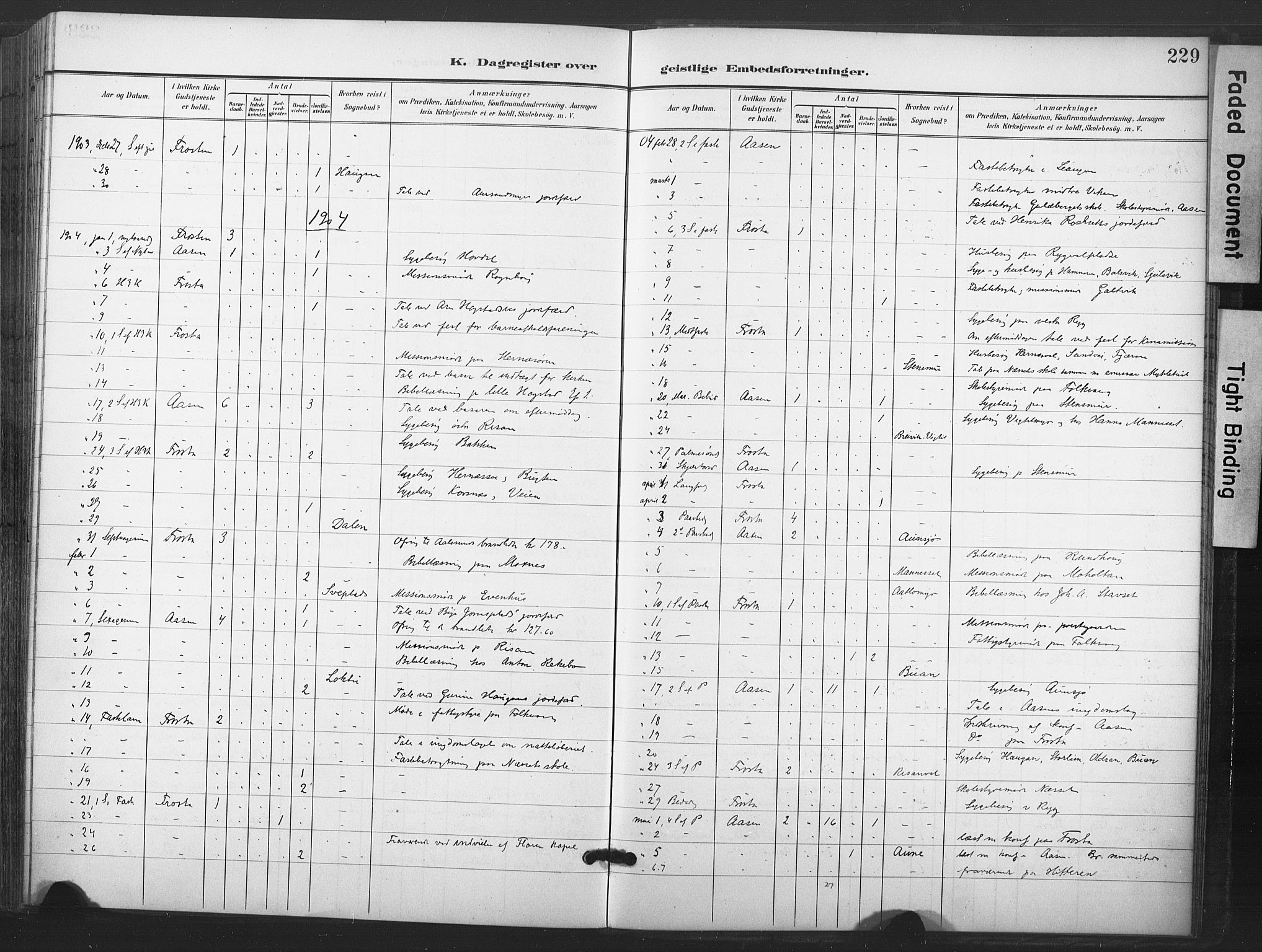 Ministerialprotokoller, klokkerbøker og fødselsregistre - Nord-Trøndelag, SAT/A-1458/713/L0122: Ministerialbok nr. 713A11, 1899-1910, s. 229
