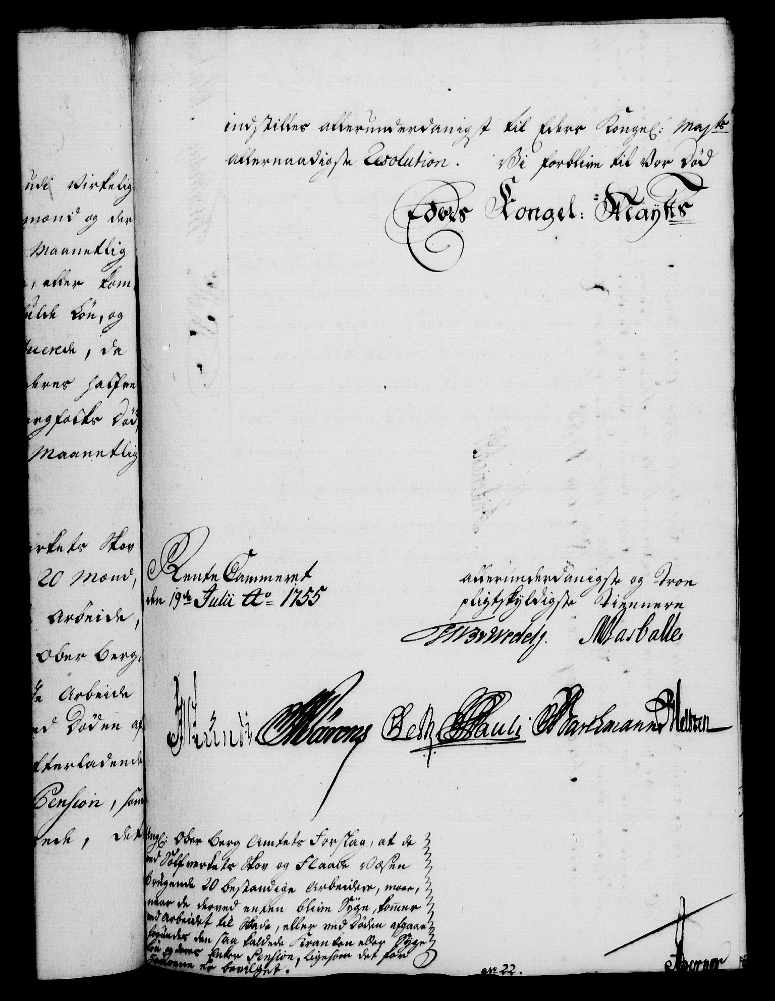 Rentekammeret, Kammerkanselliet, RA/EA-3111/G/Gf/Gfa/L0037: Norsk relasjons- og resolusjonsprotokoll (merket RK 52.37), 1755, s. 418