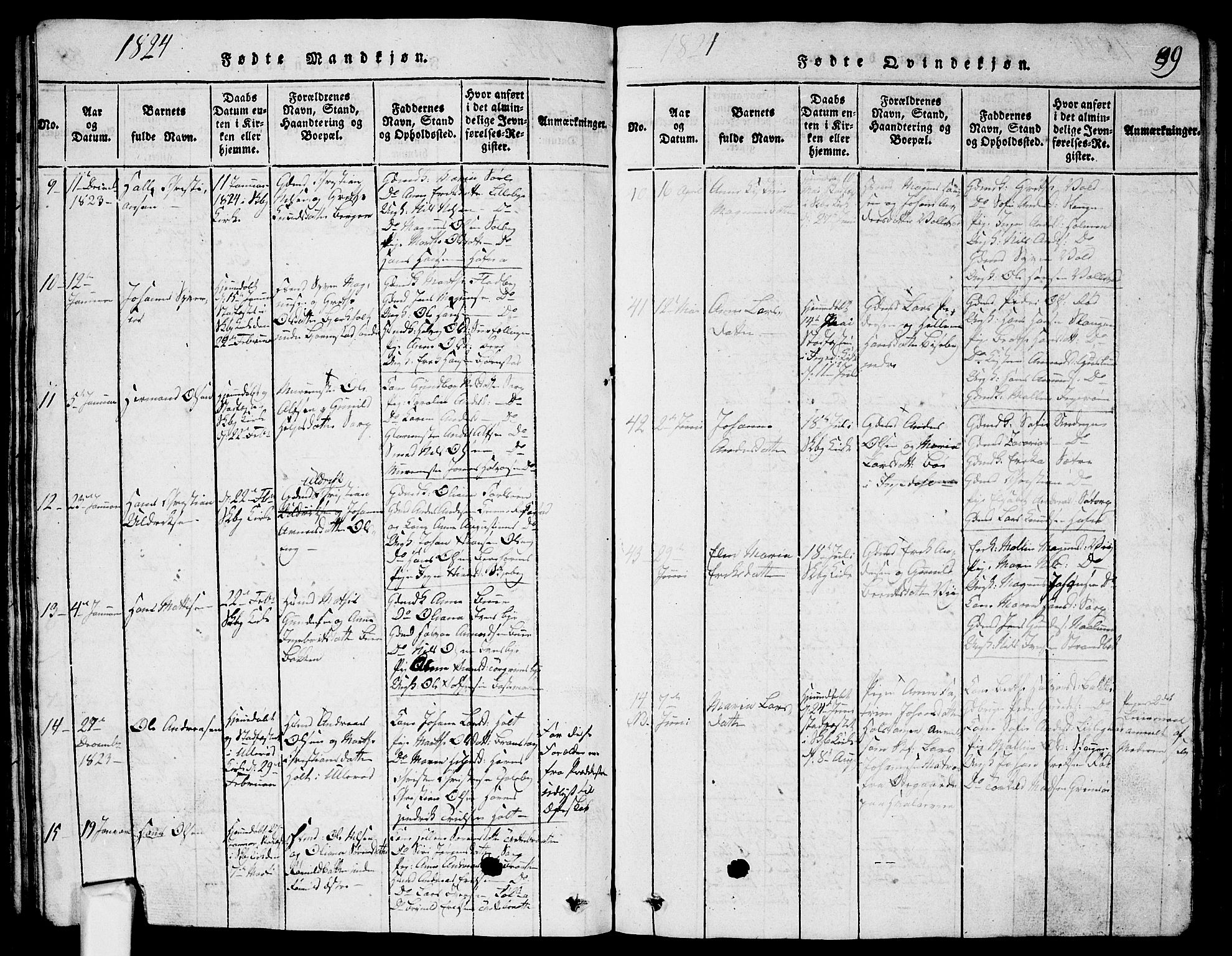 Skjeberg prestekontor Kirkebøker, AV/SAO-A-10923/G/Ga/L0001: Klokkerbok nr. I 1, 1815-1830, s. 89