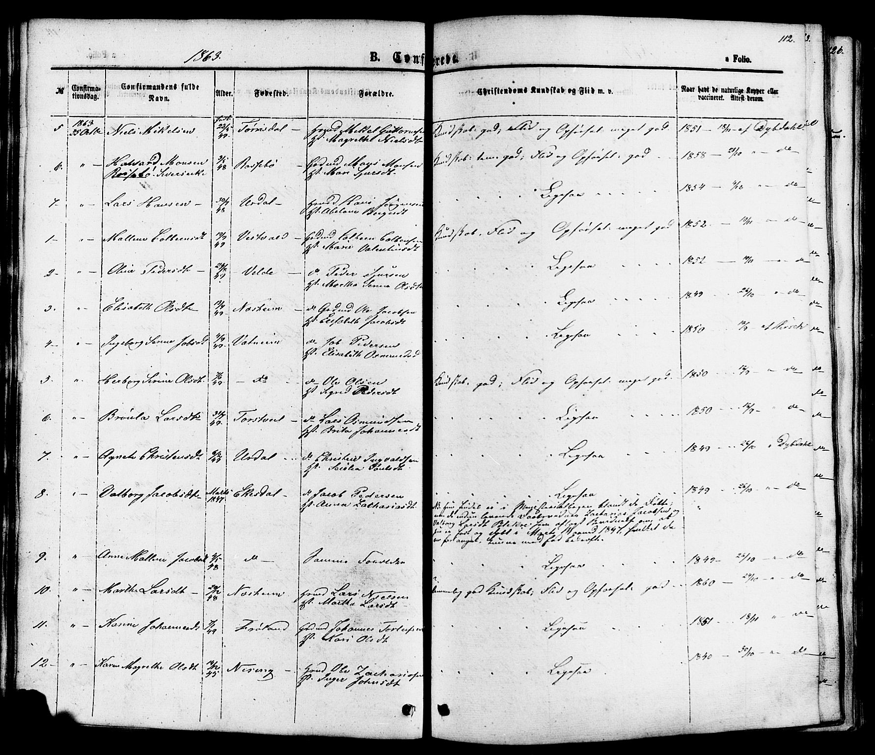 Skjold sokneprestkontor, SAST/A-101847/H/Ha/Haa/L0007: Ministerialbok nr. A 7, 1857-1882, s. 112