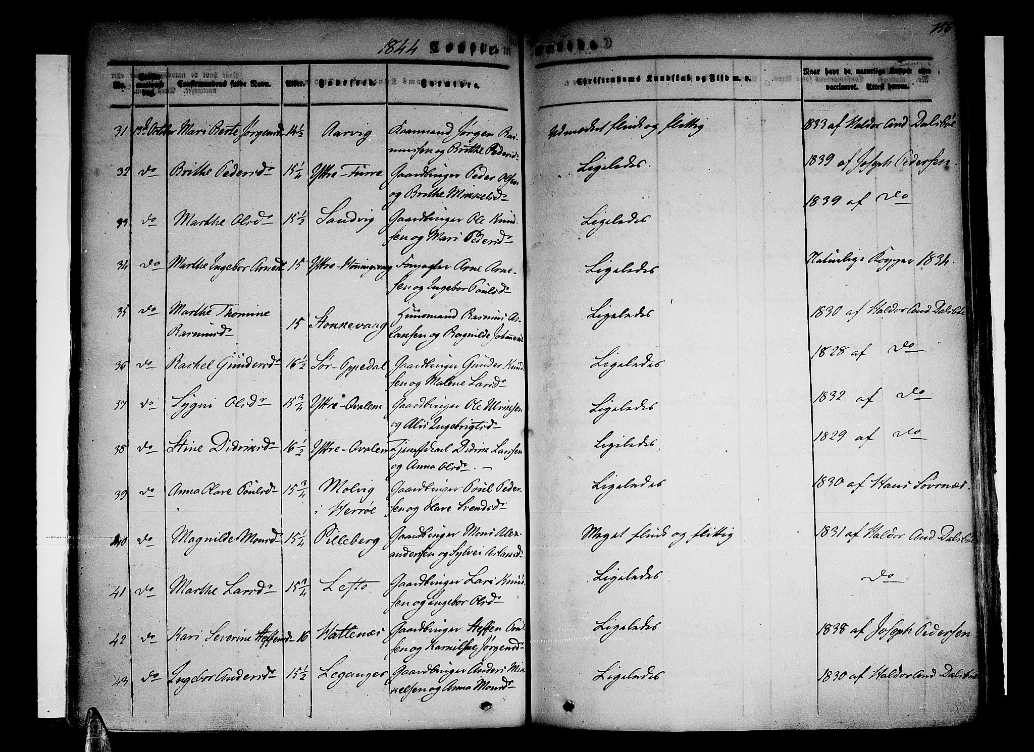 Selje sokneprestembete, AV/SAB-A-99938/H/Ha/Haa/Haaa: Ministerialbok nr. A 9, 1829-1844, s. 156