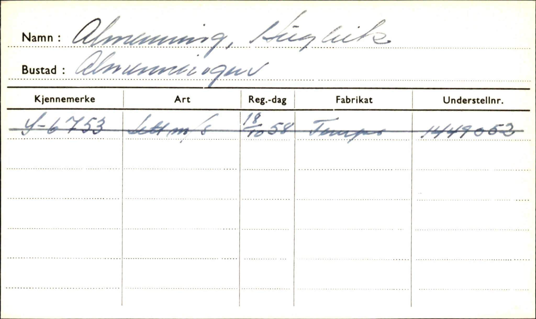 Statens vegvesen, Sogn og Fjordane vegkontor, AV/SAB-A-5301/4/F/L0001C: Eigarregister Fjordane til 1.6.1961, 1930-1961, s. 19