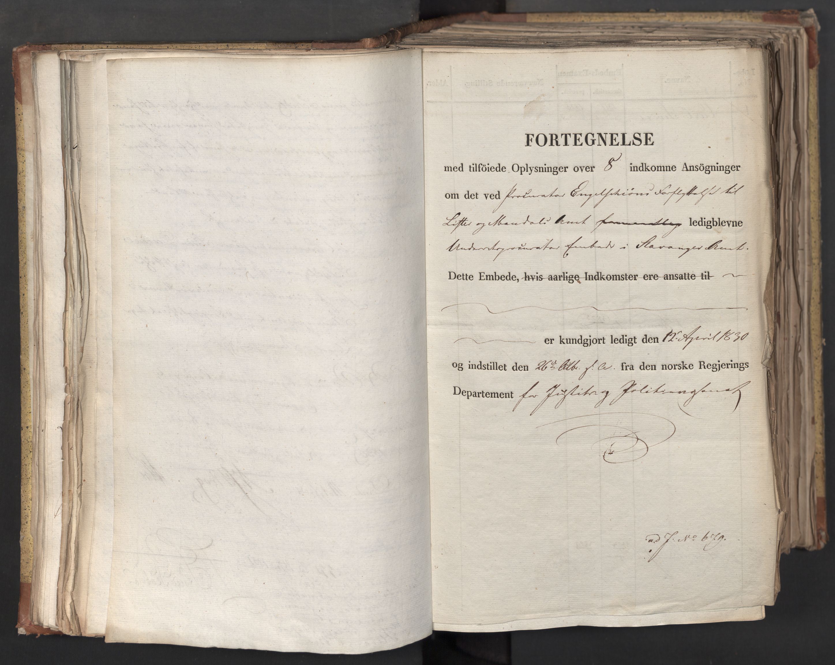 Statsrådsavdelingen i Stockholm, AV/RA-S-1003/D/Da/L0068: Regjeringsinnstillinger nr. 660-876, 1830, s. 79