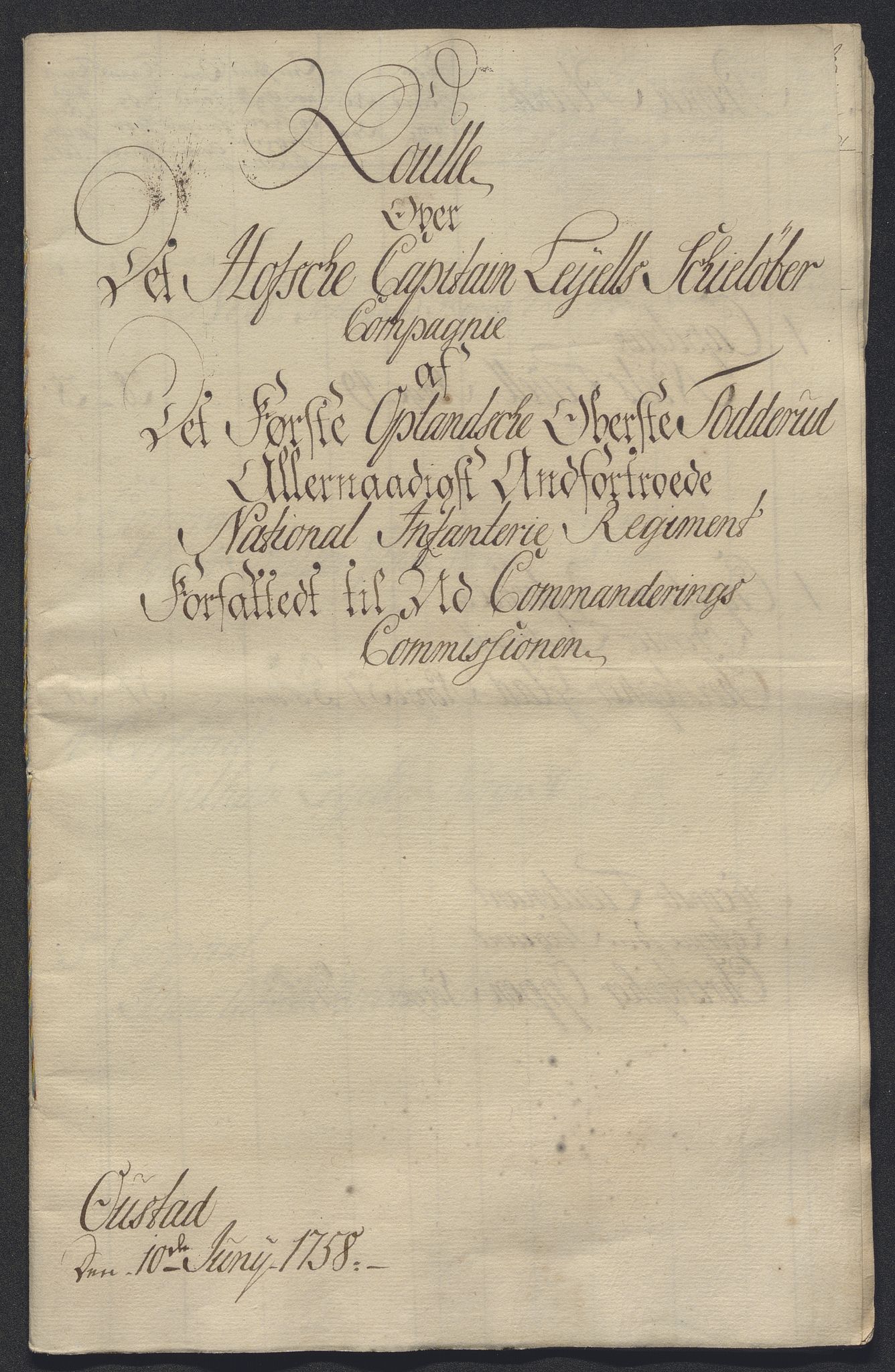 Kommanderende general (KG I) med Det norske krigsdirektorium, AV/RA-EA-5419/E/Ec/L0021: Ruller over nedkommanderte mannskap, 1758-1762, s. 252