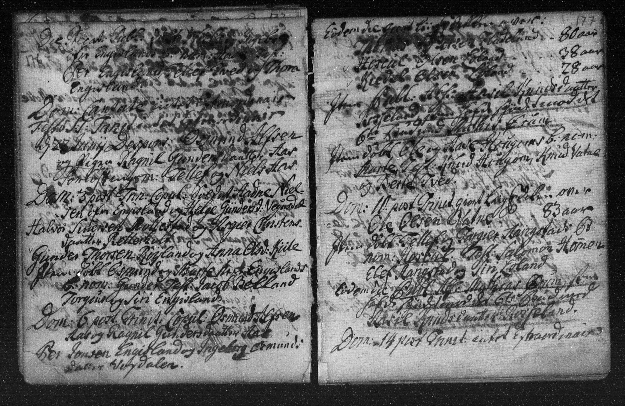 Herefoss sokneprestkontor, AV/SAK-1111-0019/F/Fa/Fab/L0001: Ministerialbok nr. A 1, 1704-1779, s. 176-177