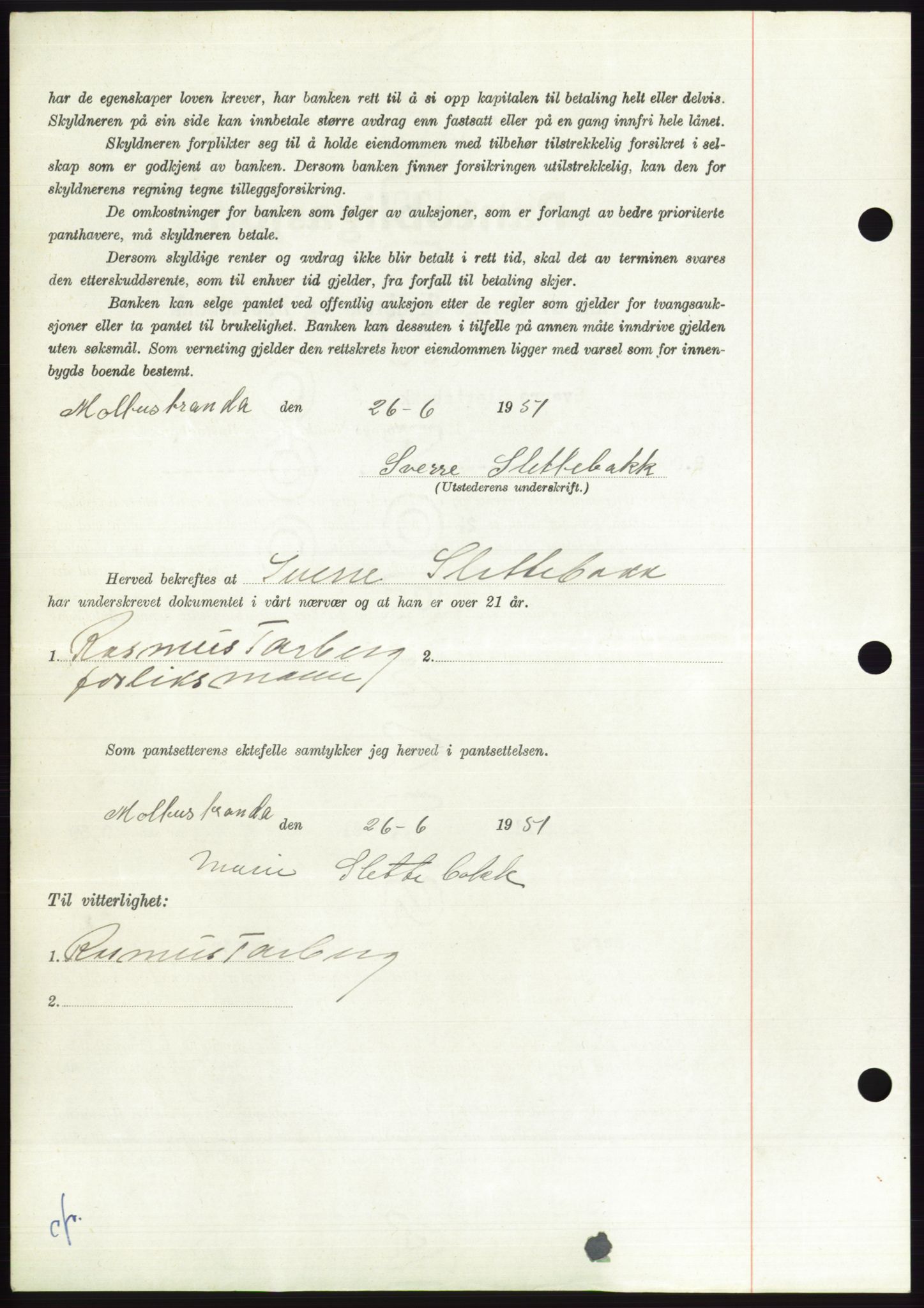 Søre Sunnmøre sorenskriveri, AV/SAT-A-4122/1/2/2C/L0120: Pantebok nr. 8B, 1951-1951, Dagboknr: 1592/1951