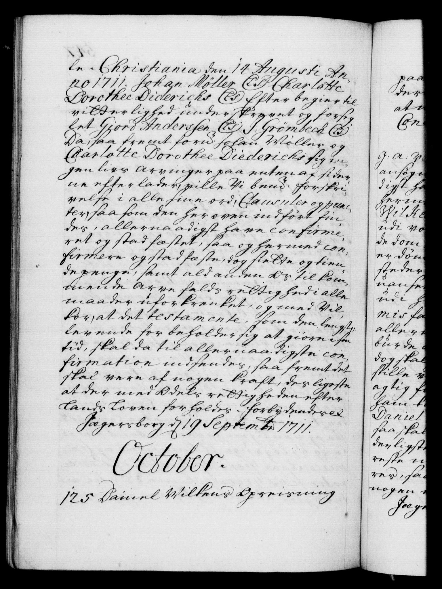 Danske Kanselli 1572-1799, RA/EA-3023/F/Fc/Fca/Fcaa/L0020: Norske registre, 1708-1711, s. 547b