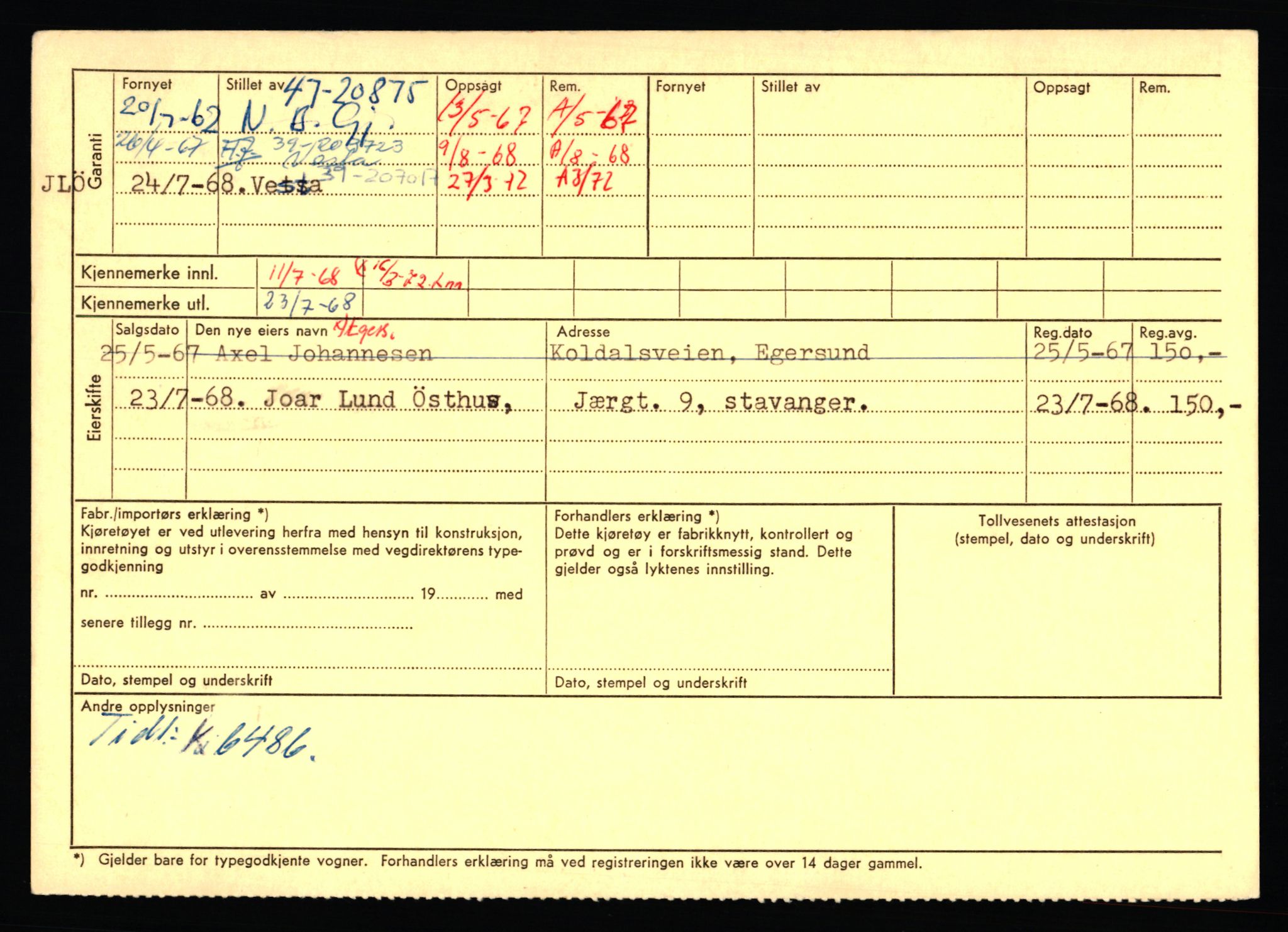 Stavanger trafikkstasjon, AV/SAST-A-101942/0/F/L0037: L-20500 - L-21499, 1930-1971, s. 1946