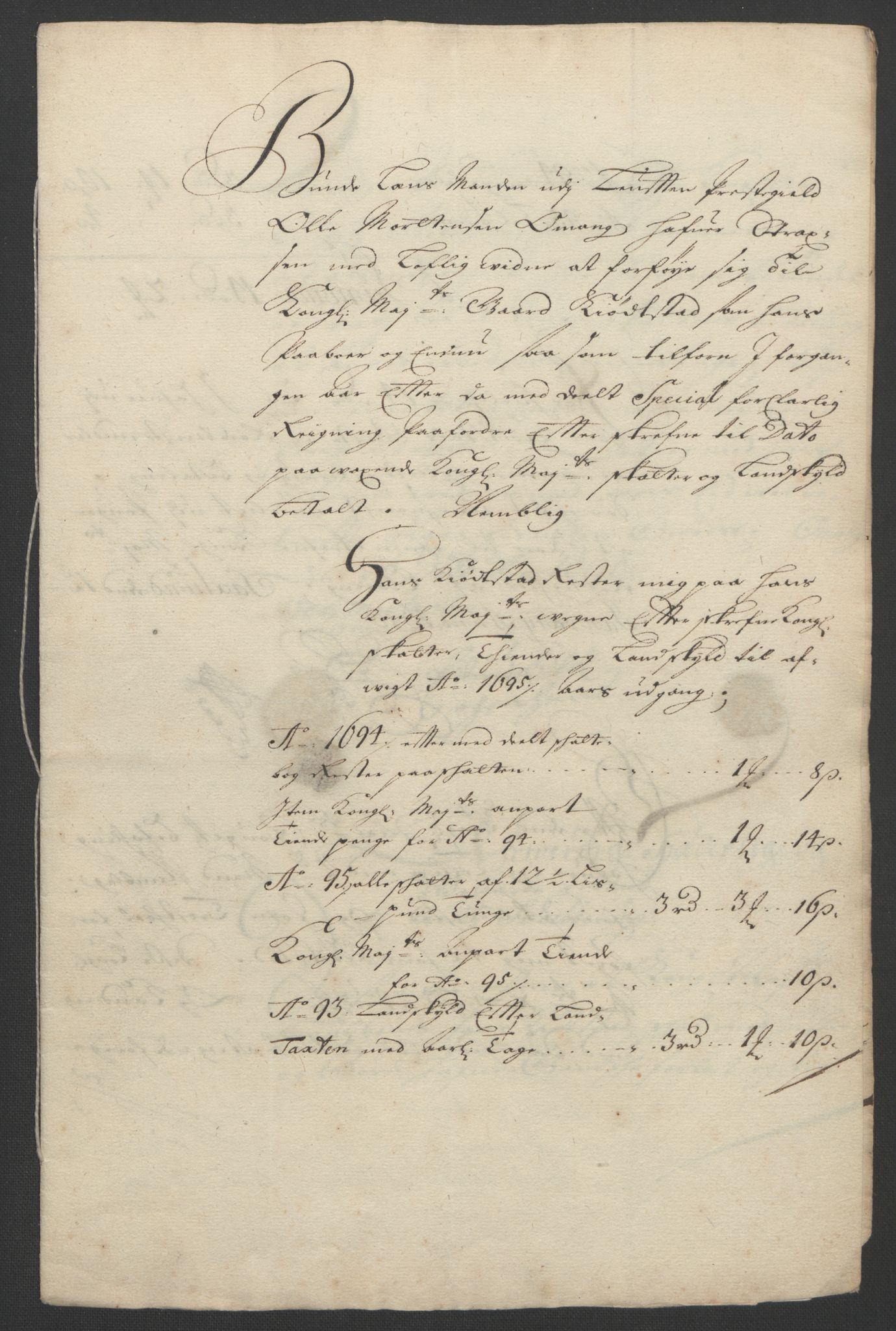 Rentekammeret inntil 1814, Reviderte regnskaper, Fogderegnskap, RA/EA-4092/R16/L1036: Fogderegnskap Hedmark, 1695-1696, s. 438