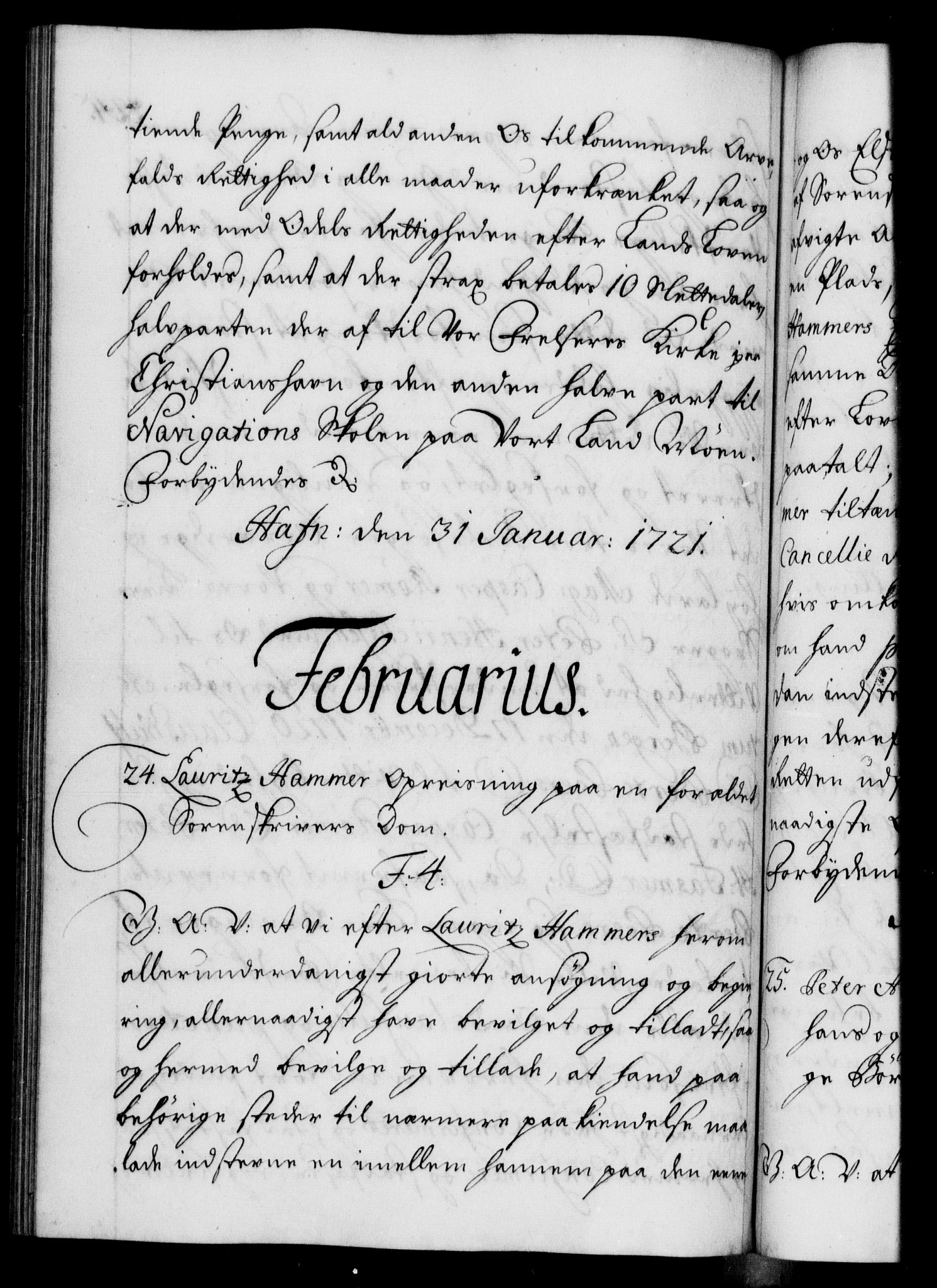 Danske Kanselli 1572-1799, RA/EA-3023/F/Fc/Fca/Fcaa/L0023: Norske registre, 1720-1722, s. 224b