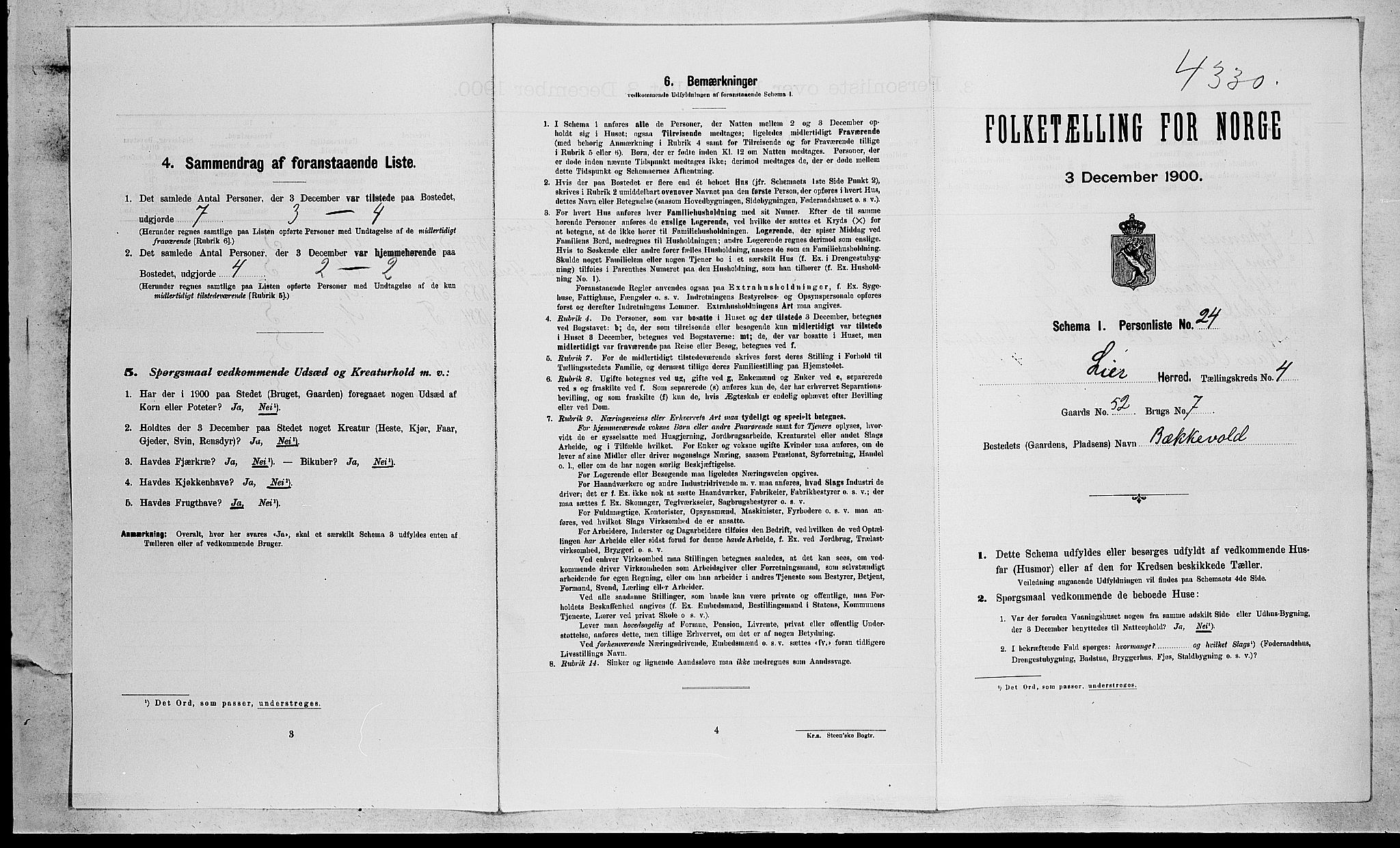 RA, Folketelling 1900 for 0626 Lier herred, 1900, s. 712