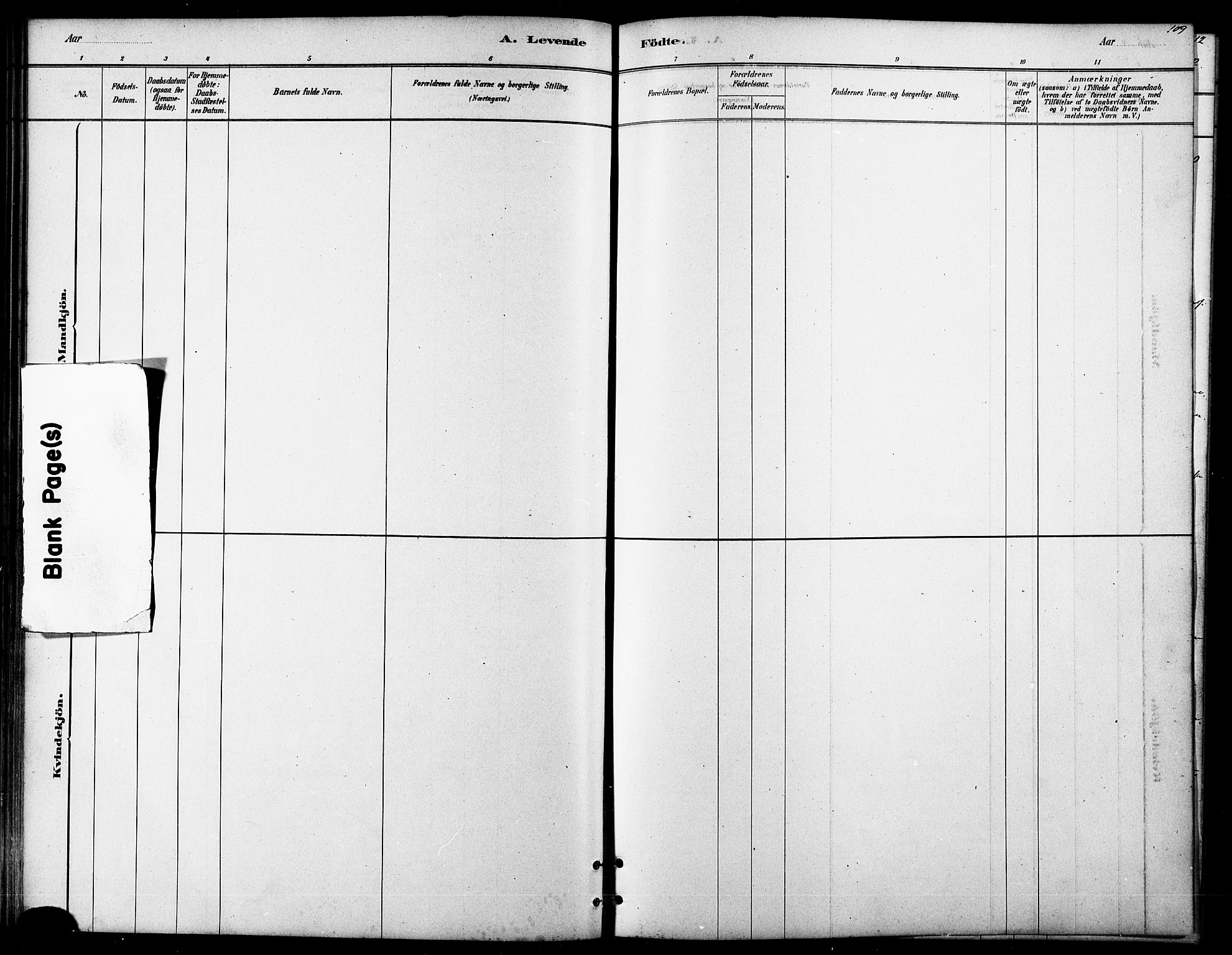 Lenvik sokneprestembete, AV/SATØ-S-1310/H/Ha/Haa/L0011kirke: Ministerialbok nr. 11, 1880-1889, s. 109