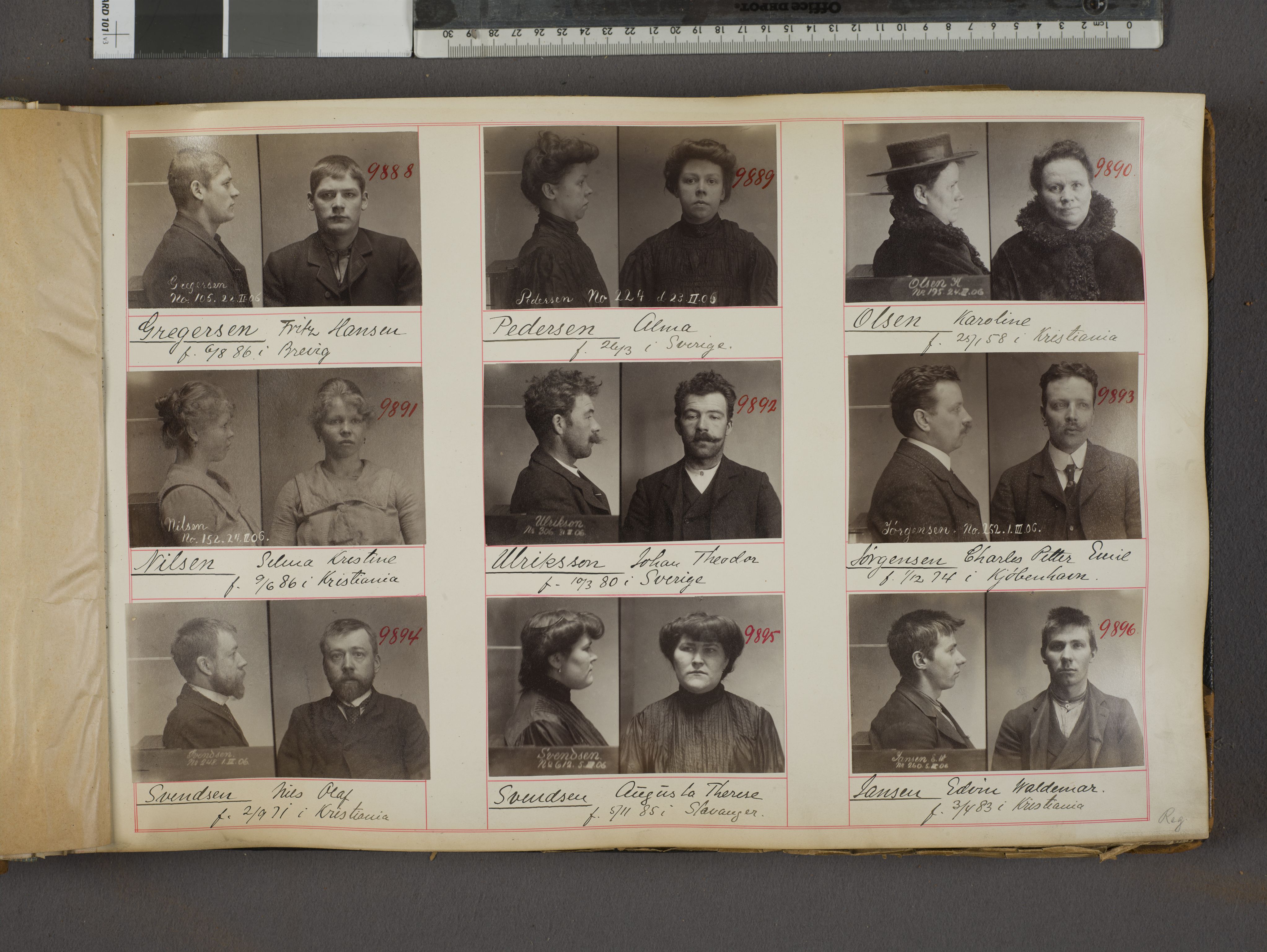 Oslo politikammer, Kriminalavdelingen, AV/SAO-A-11137/U/Ua/L0011: Forbryteralbum, 1908, s. 5