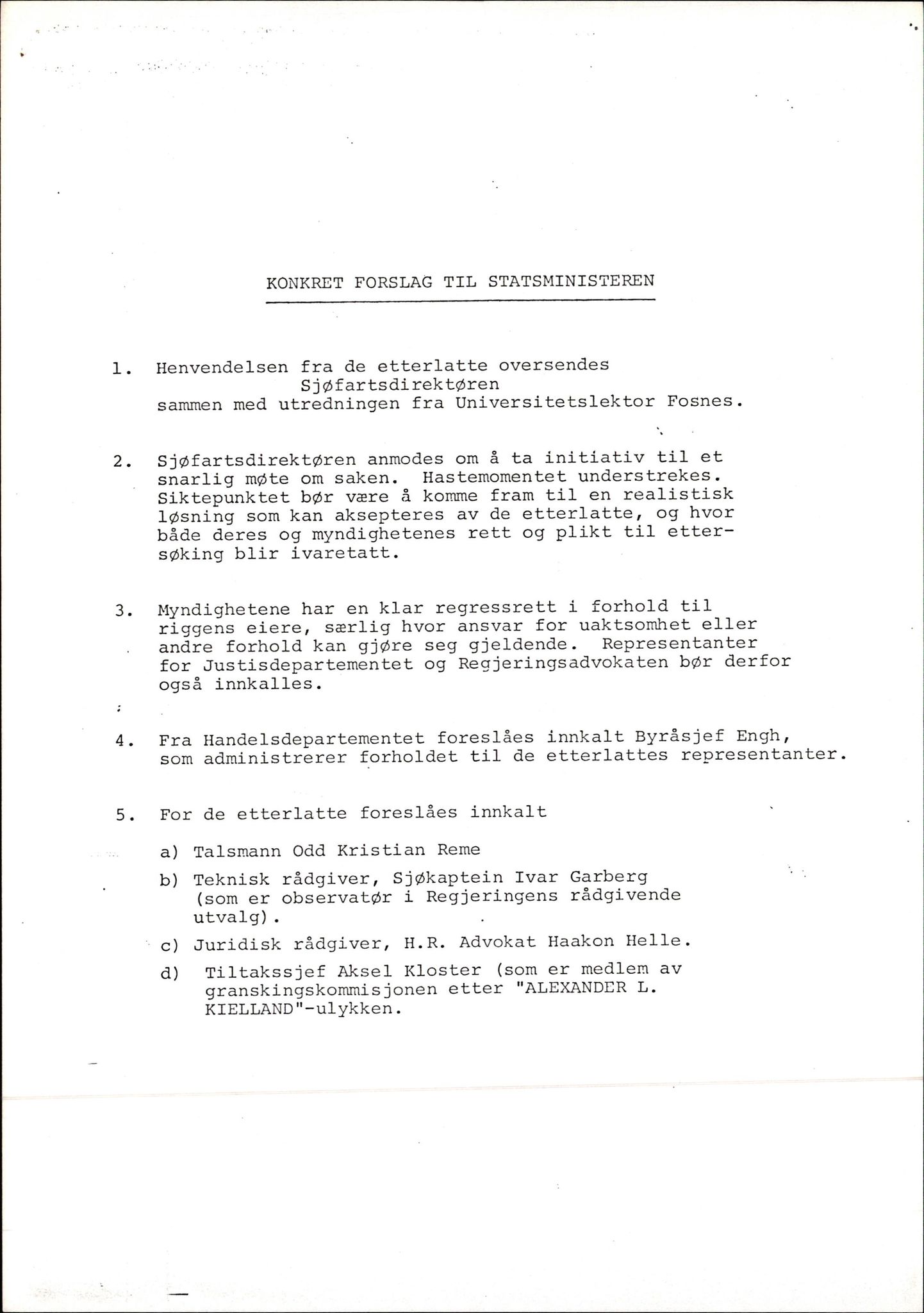 Pa 1660 - Kielland- fondet, AV/SAST-A-102242/X/Xa/L0001: Rapport til overlevende og etterlatte/ Kielland Bulletin, 1980-1998