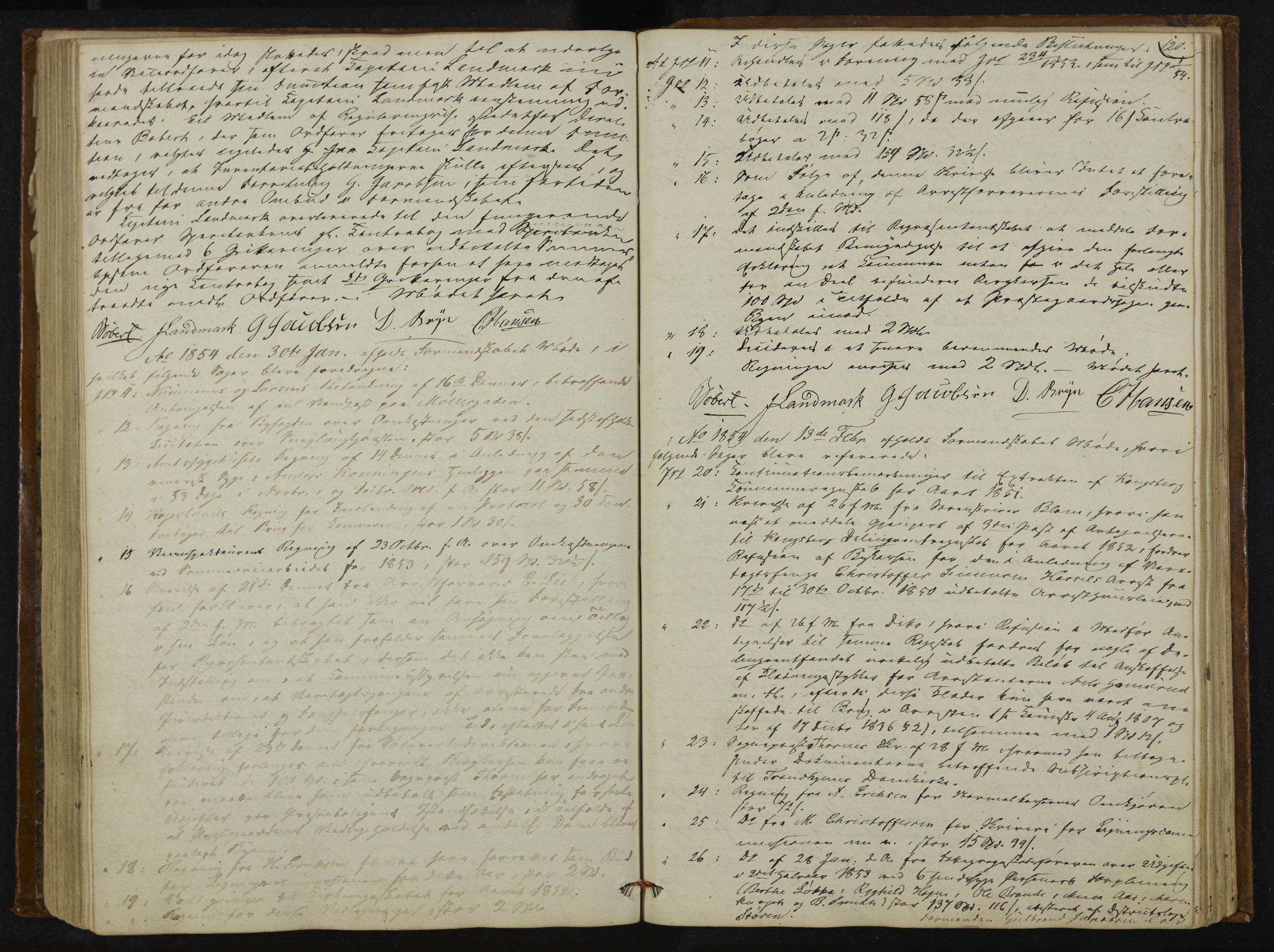 Kongsberg formannskap og sentraladministrasjon, IKAK/0604021-1/A/L0002: Møtebok med register, 1849-1856, s. 120
