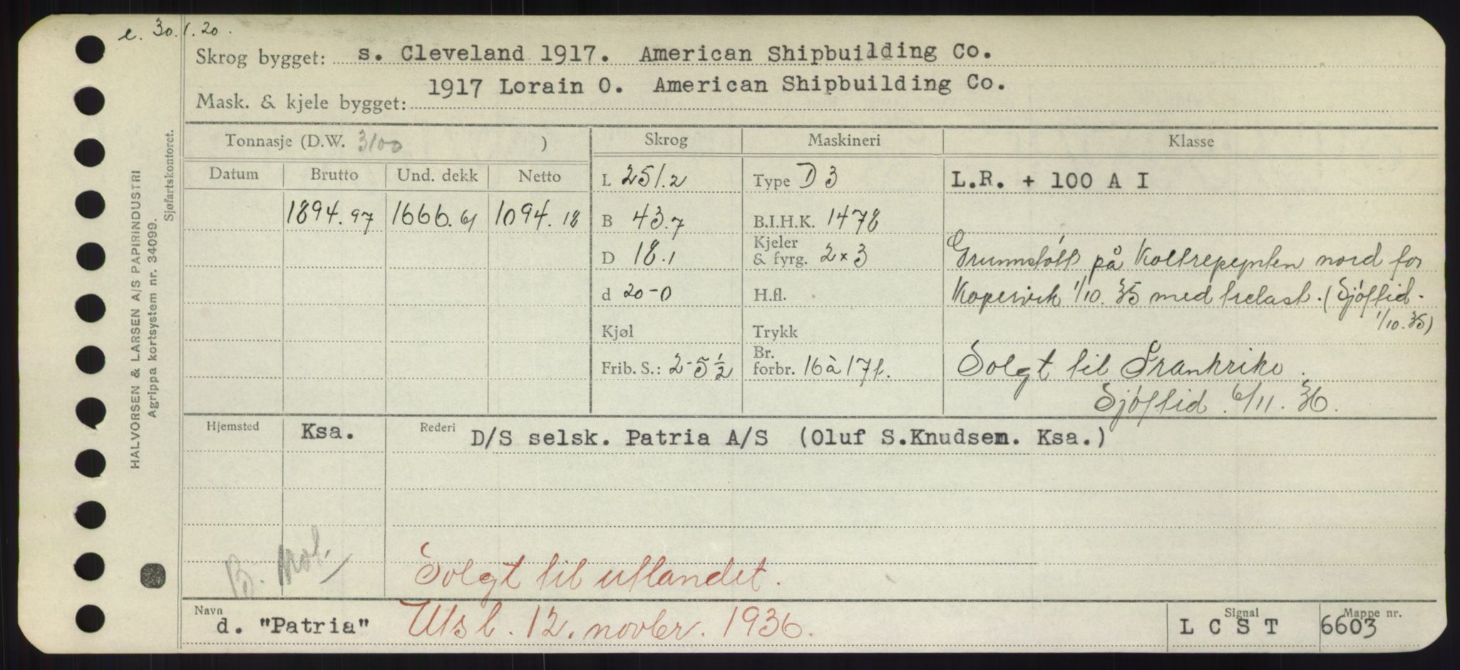 Sjøfartsdirektoratet med forløpere, Skipsmålingen, AV/RA-S-1627/H/Hd/L0029: Fartøy, P, s. 95