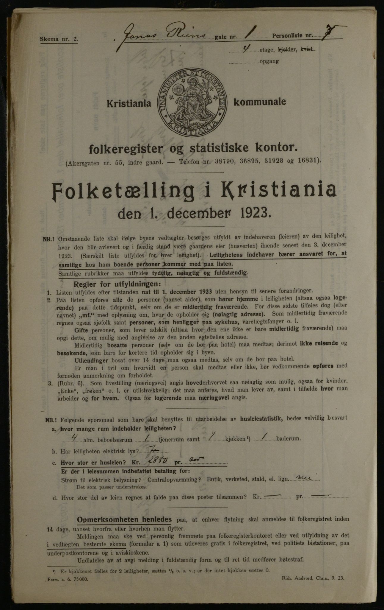 OBA, Kommunal folketelling 1.12.1923 for Kristiania, 1923, s. 52962