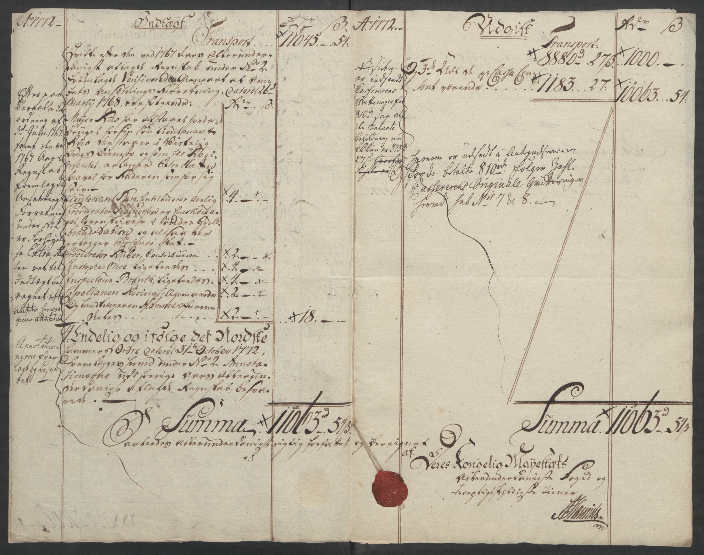 Rentekammeret inntil 1814, Reviderte regnskaper, Fogderegnskap, AV/RA-EA-4092/R19/L1399: Fogderegnskap Toten, Hadeland og Vardal, 1762-1783, s. 239